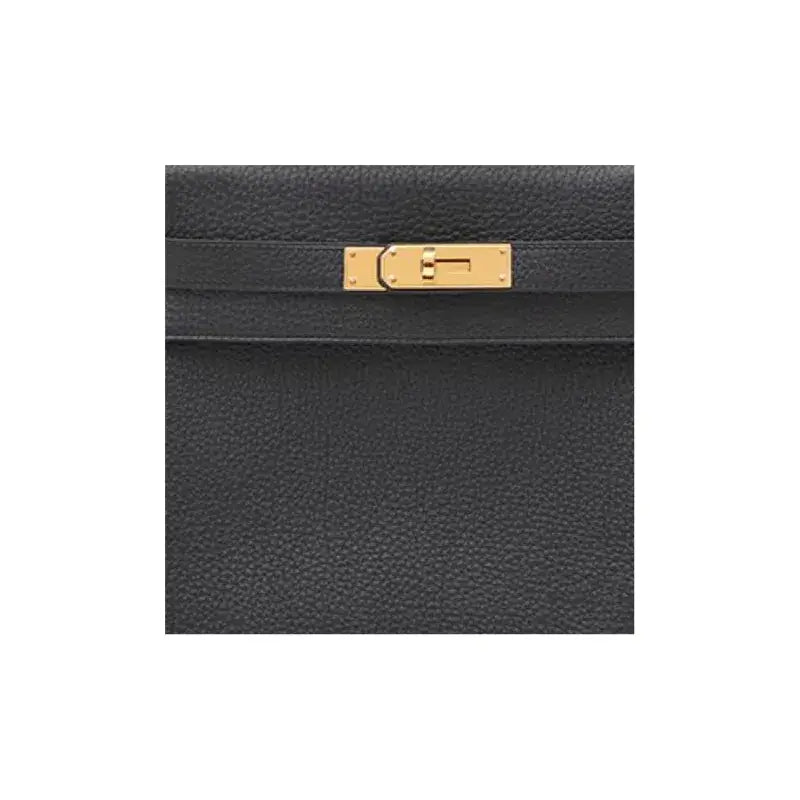 HERMES Kelly 25 black Togo leather Bag Handbag (25,28)