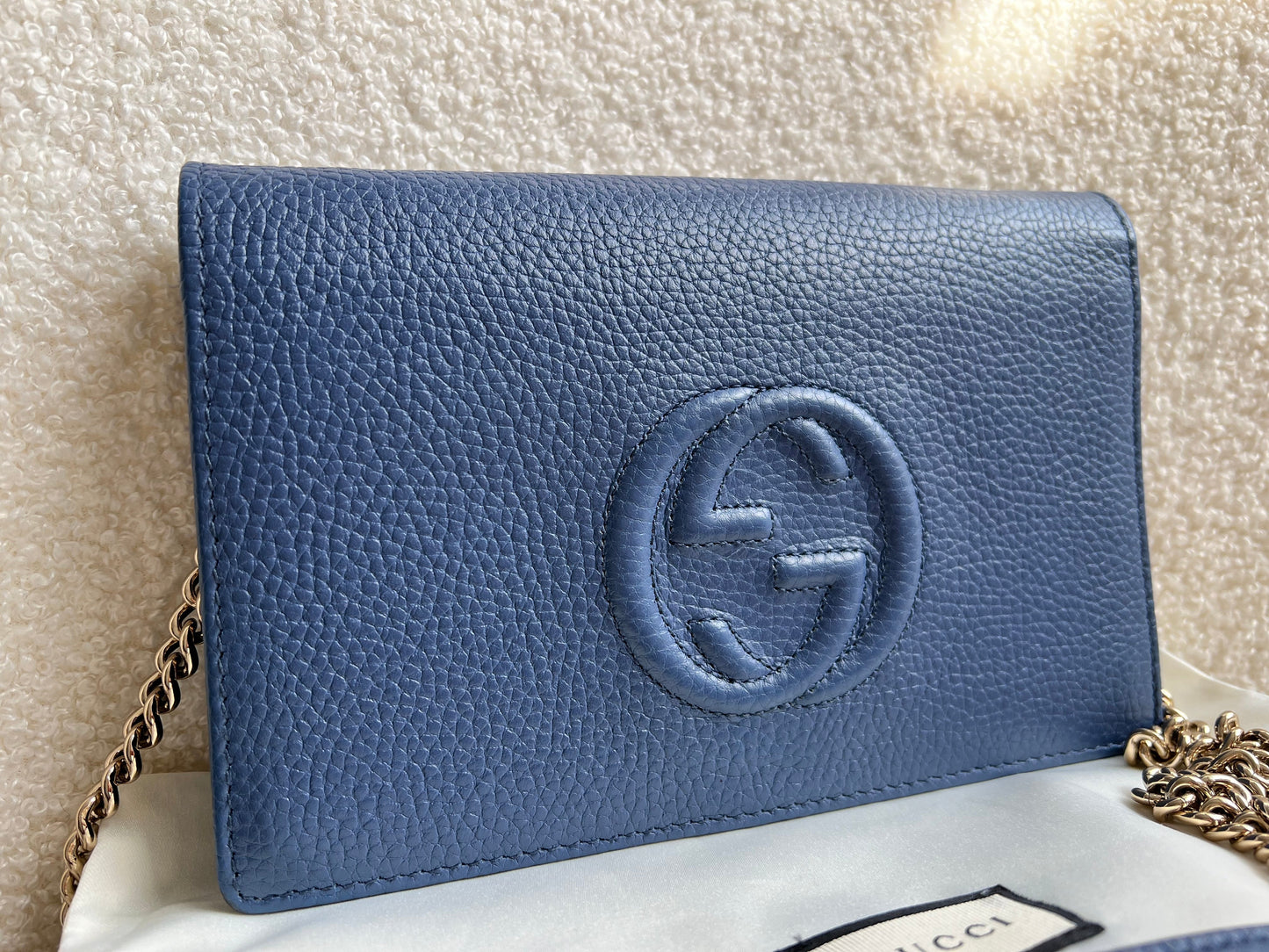 Gucci Blue Soho Chain Wallet