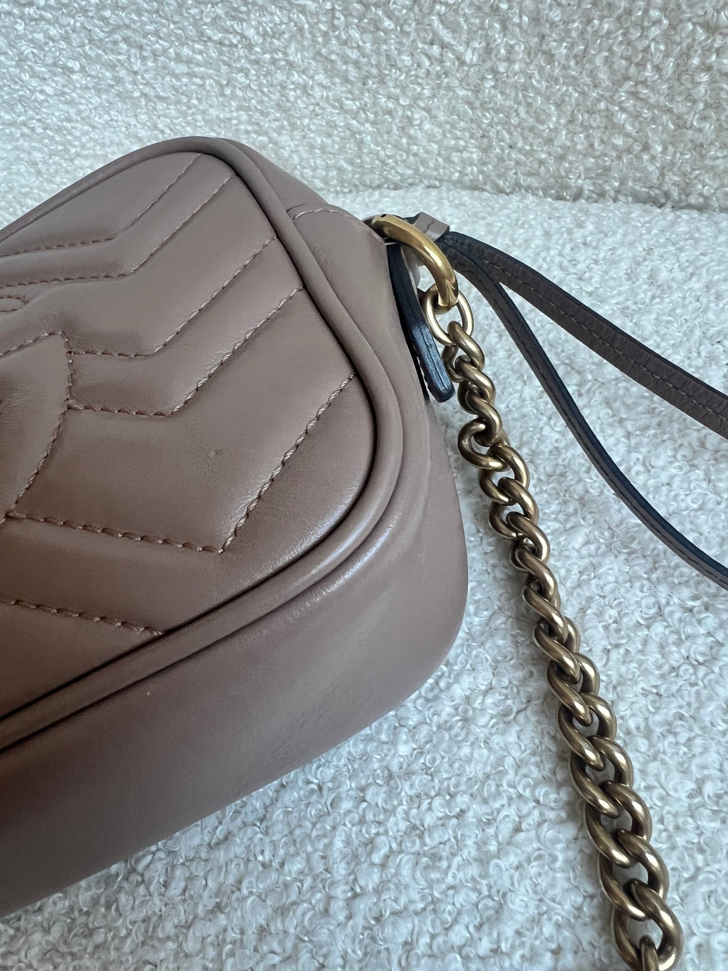 Gucci GG Dusty Pink Marmont Mini Shoulder Bag (RRP £1,360)