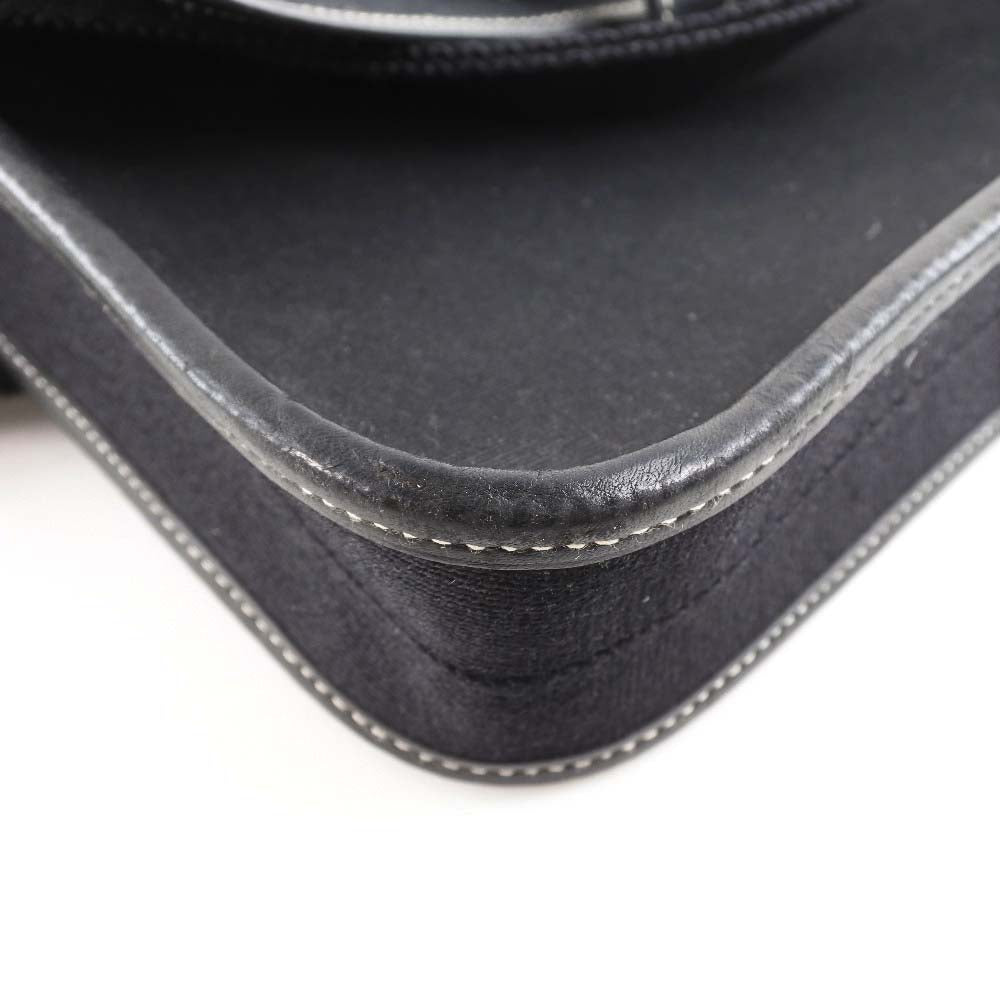 HERMES Shoulder Bag canvas black Buenaben Women Used