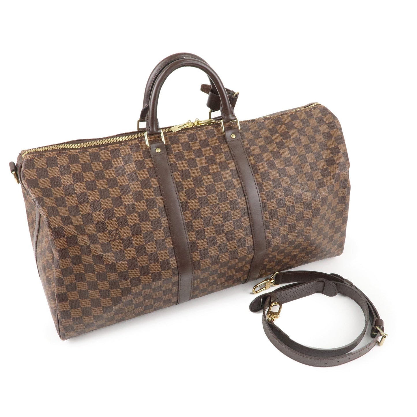 Louis Vuitton Damier Keep All Bandouliere 55 Boston Bag M41414
