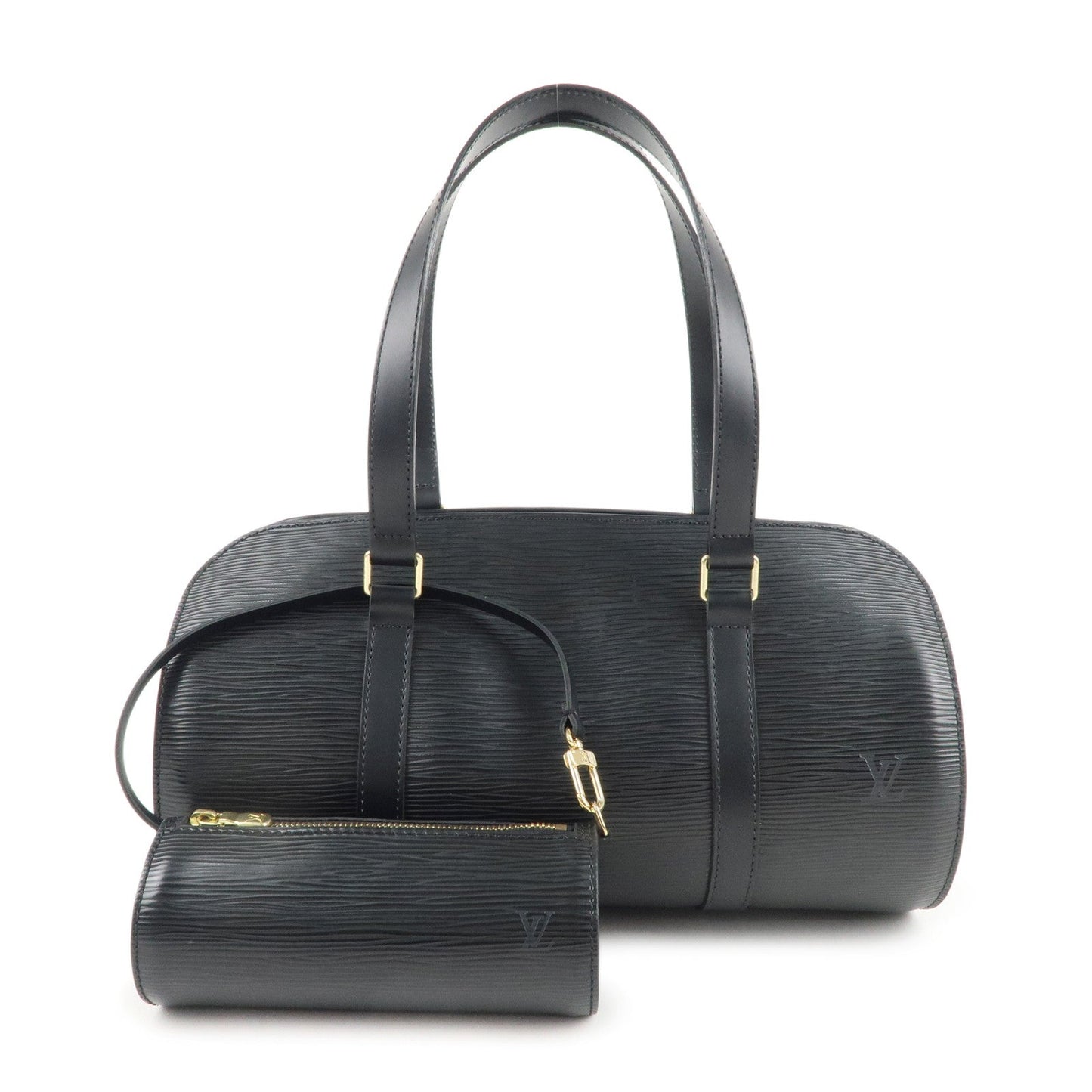 Louis Vuitton Epi Soufflot & Pouch Hand Bag Noir Black M52862