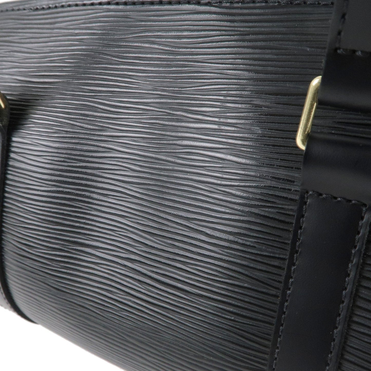 Louis Vuitton Epi Soufflot & Pouch Hand Bag Noir Black M52862