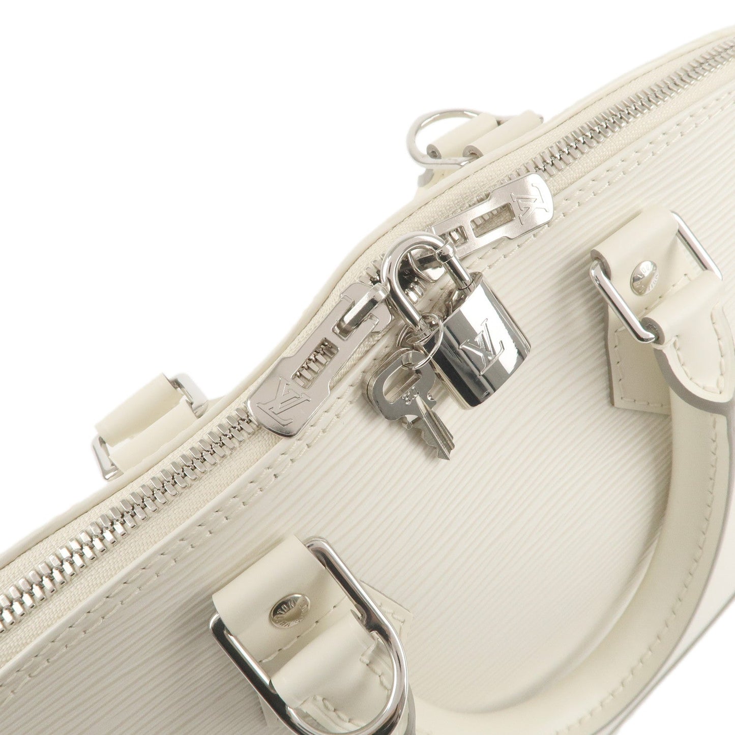 Louis Vuitton Epi Alma Hand Bag GM White Ivoire M5280J