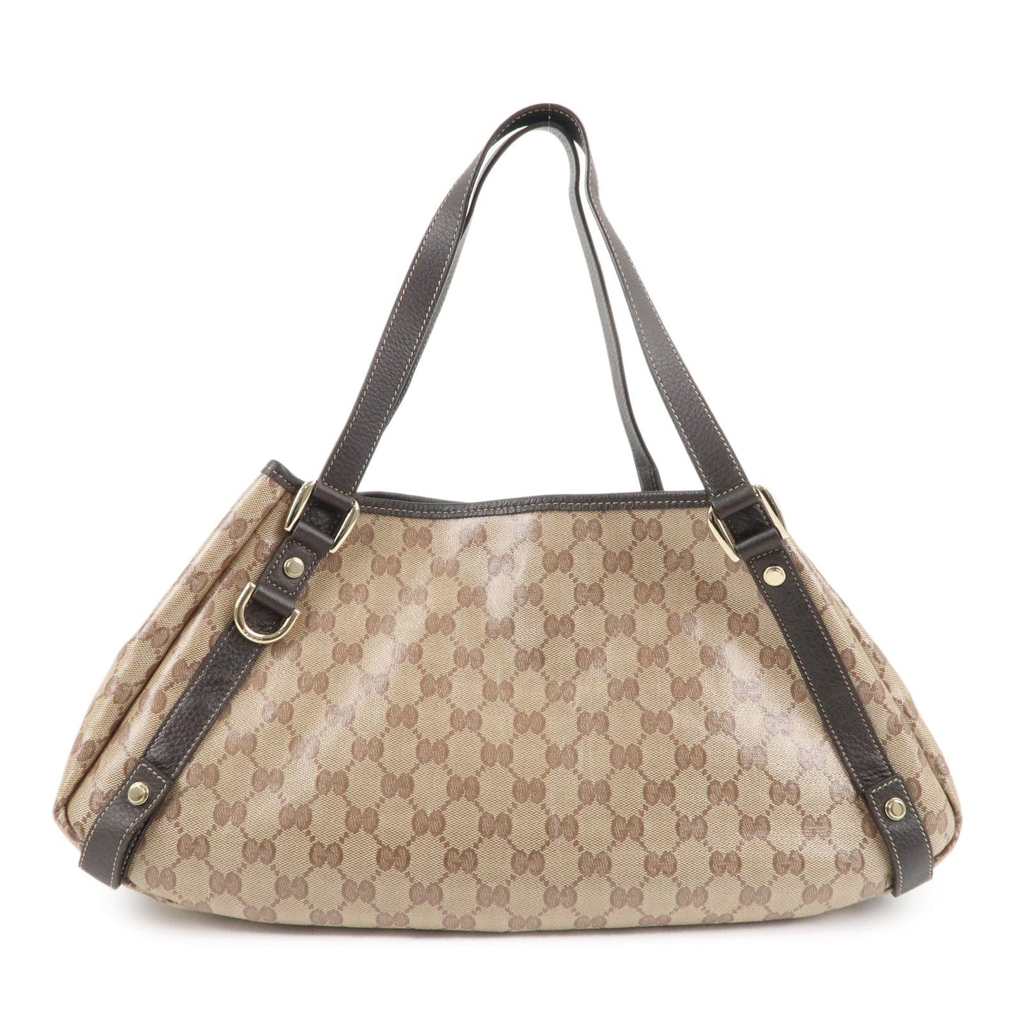 GUCCI Abbey GG Crystal Leather Tote Bag Beige 293578
