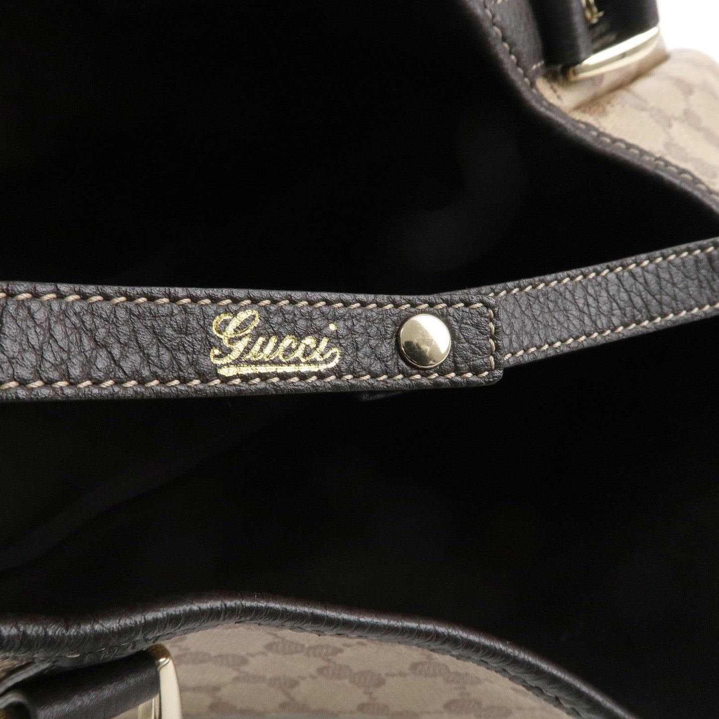 GUCCI Abbey GG Crystal Leather Tote Bag Beige 293578