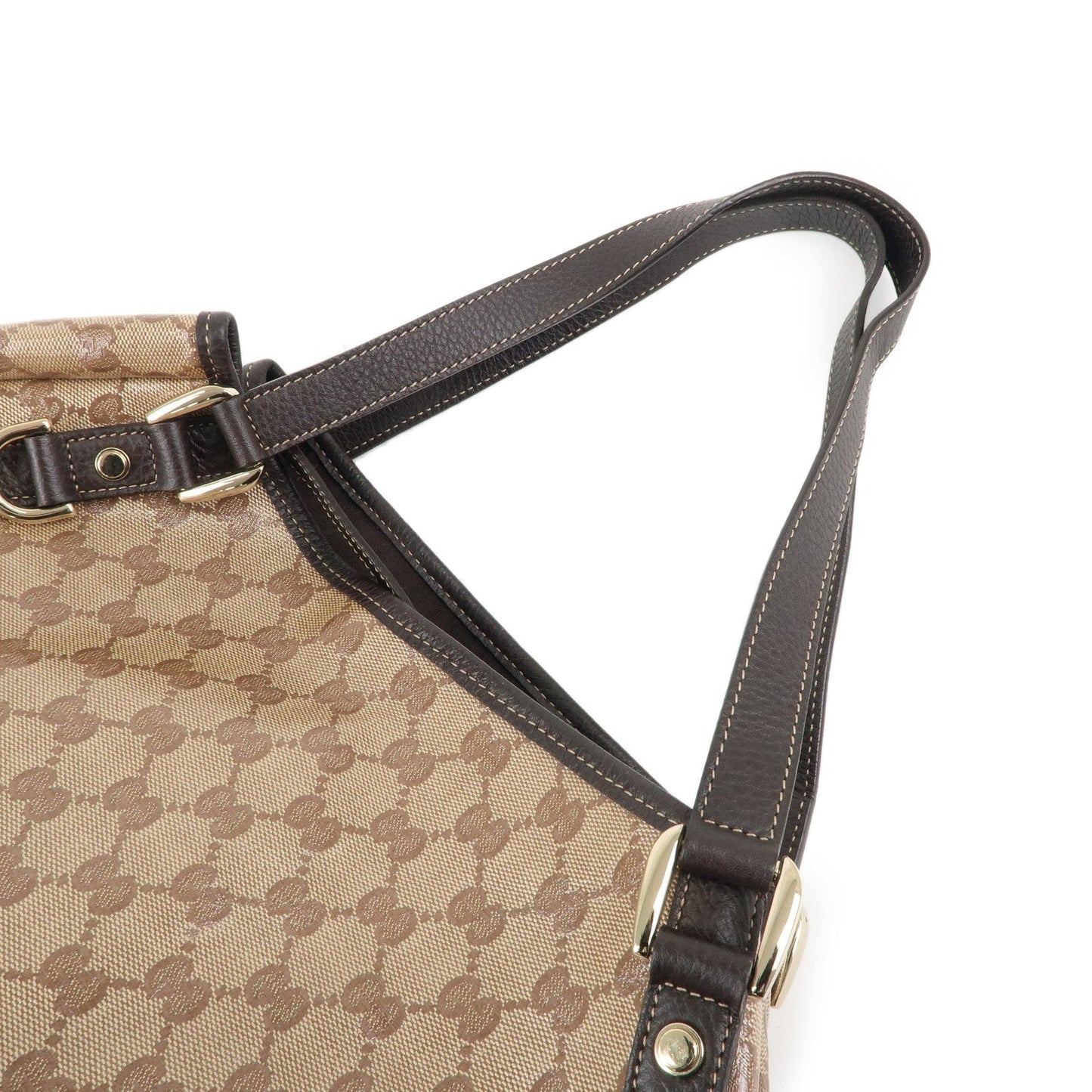 GUCCI Abbey GG Crystal Leather Tote Bag Beige 293578