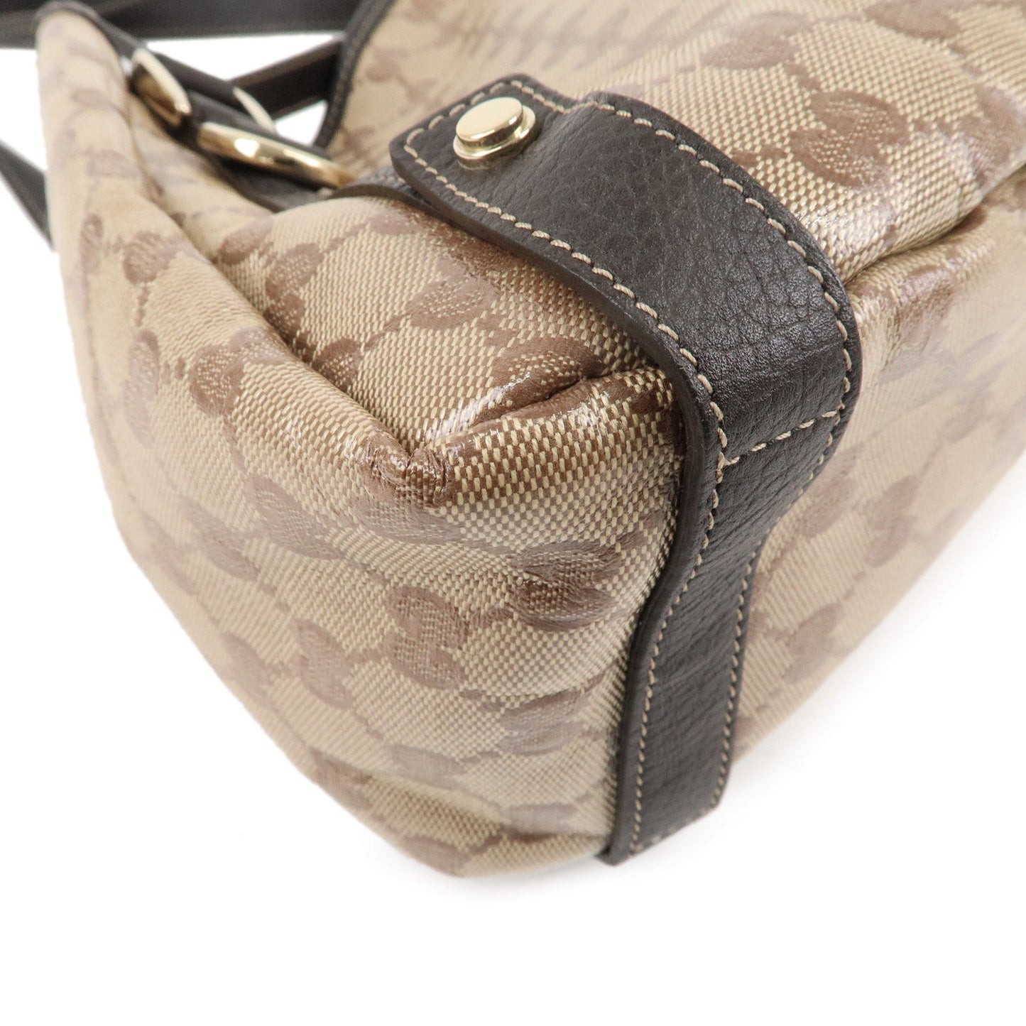 GUCCI Abbey GG Crystal Leather Tote Bag Beige 293578