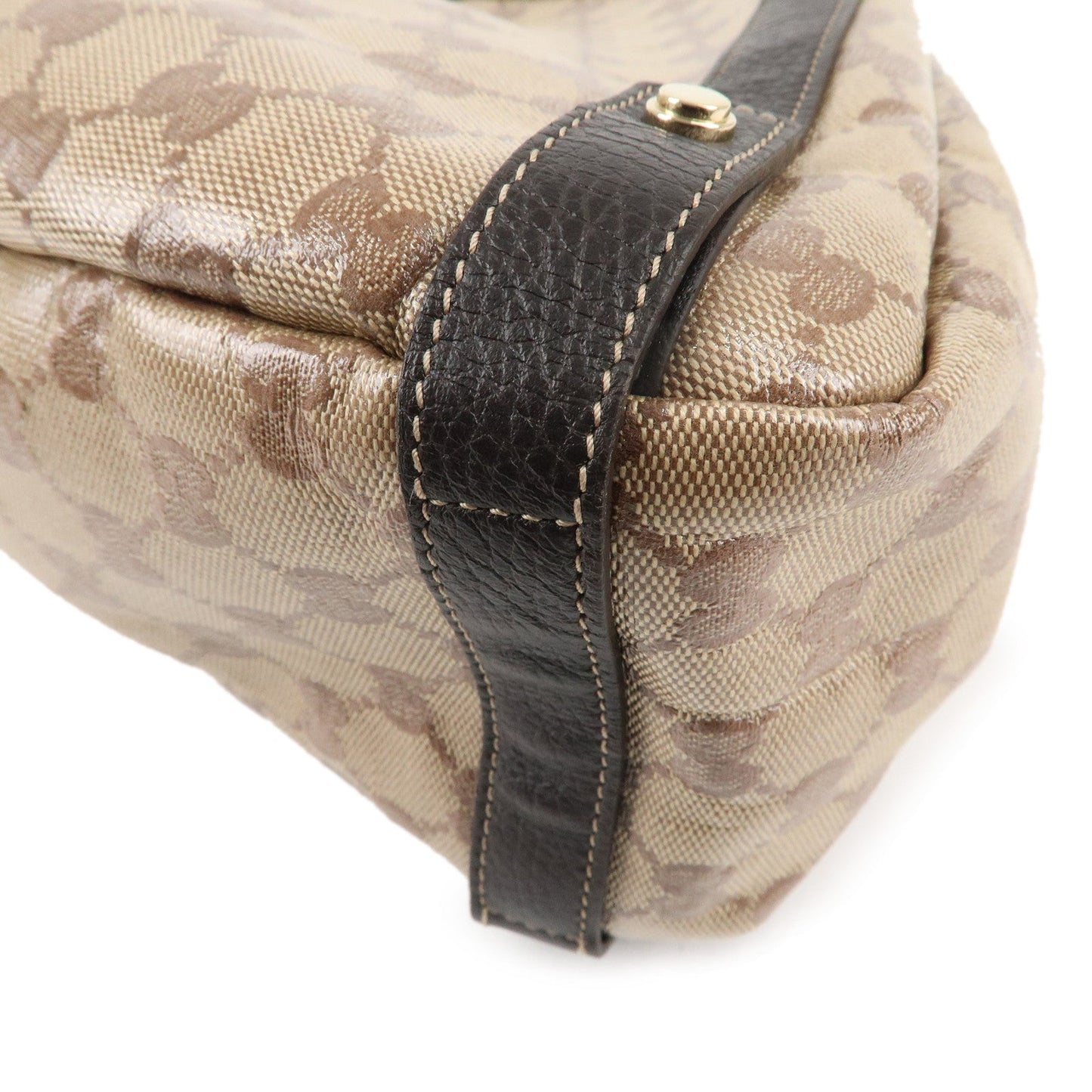 GUCCI Abbey GG Crystal Leather Tote Bag Beige 293578