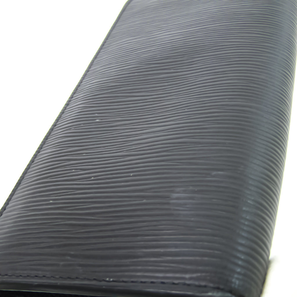 Louis Vuitton Black Leather Portefeuille Brazza wallet accessories