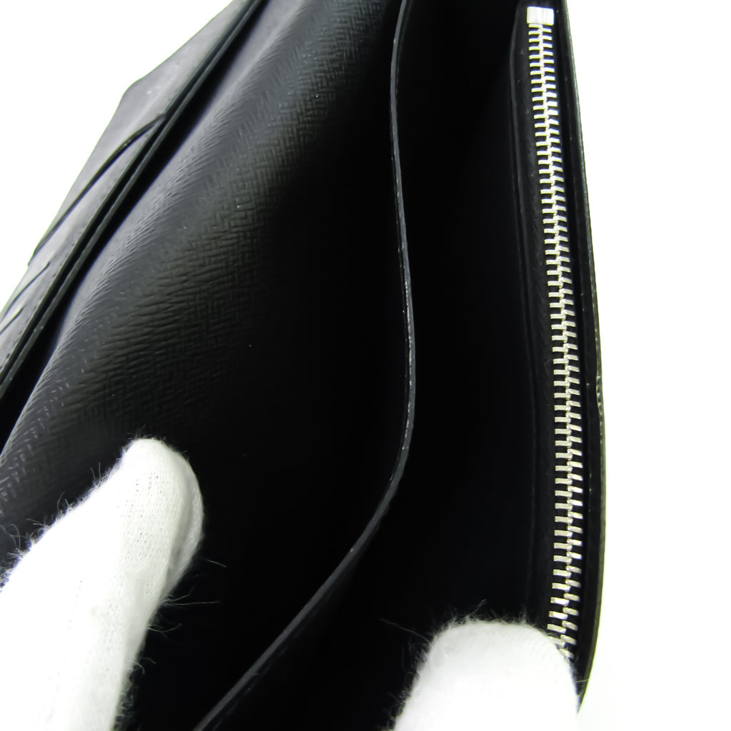 Louis Vuitton Black Leather Portefeuille Brazza wallet accessories