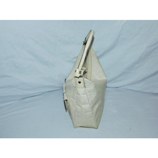 Gucci Abbey Vintage Yellow Large G Logo Print Patent Leather Hobo Bag