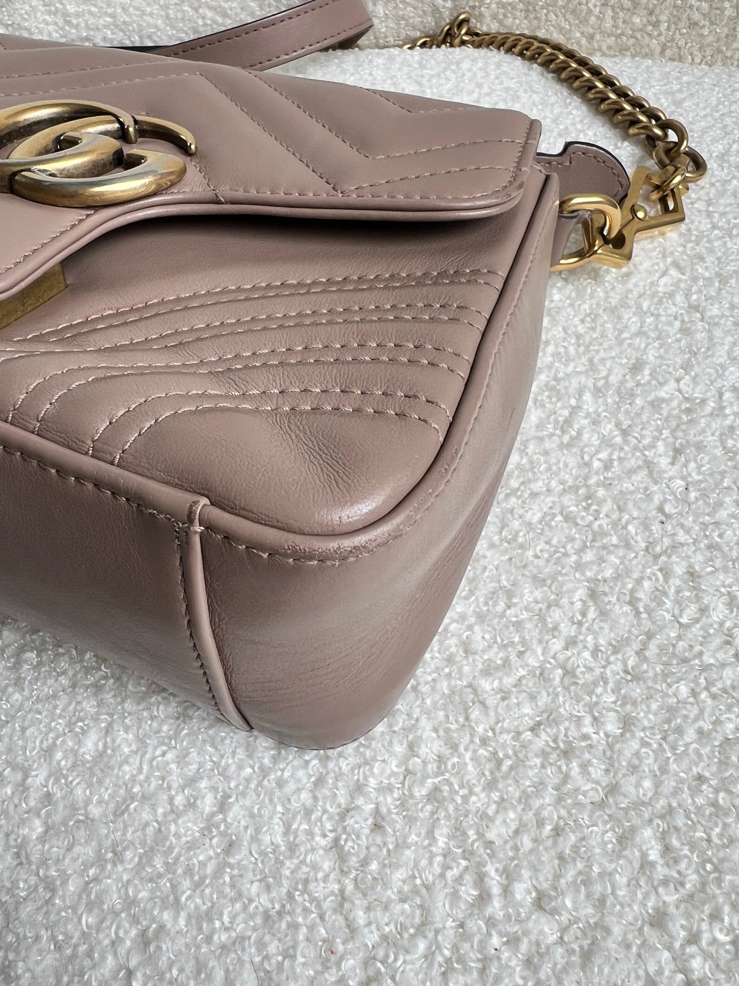 Gucci GG Dusty Pink Marmont Mini Top Handle Bag (RRP £1,890)