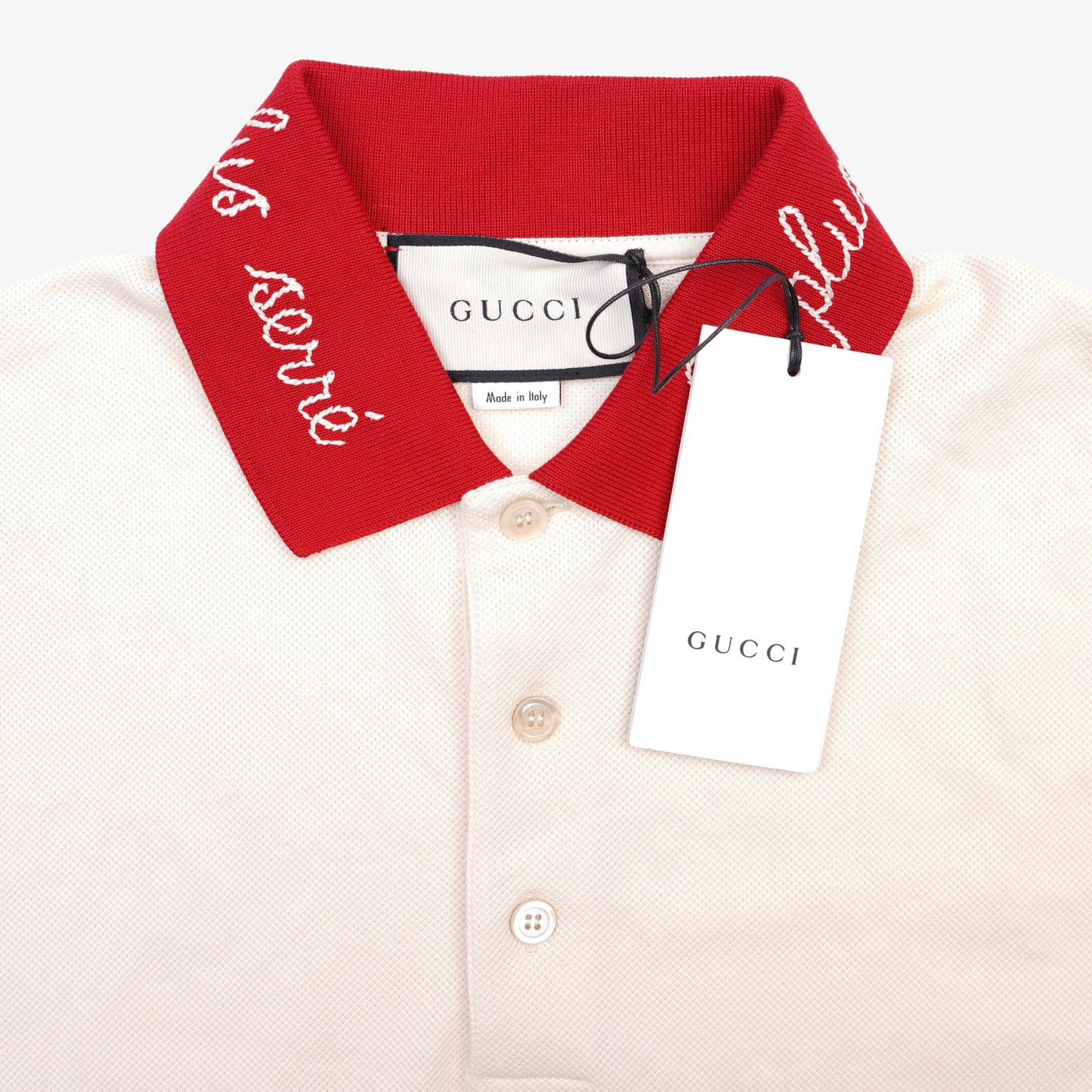 Gucci Mens Le Plus Polo Ivory Red Small