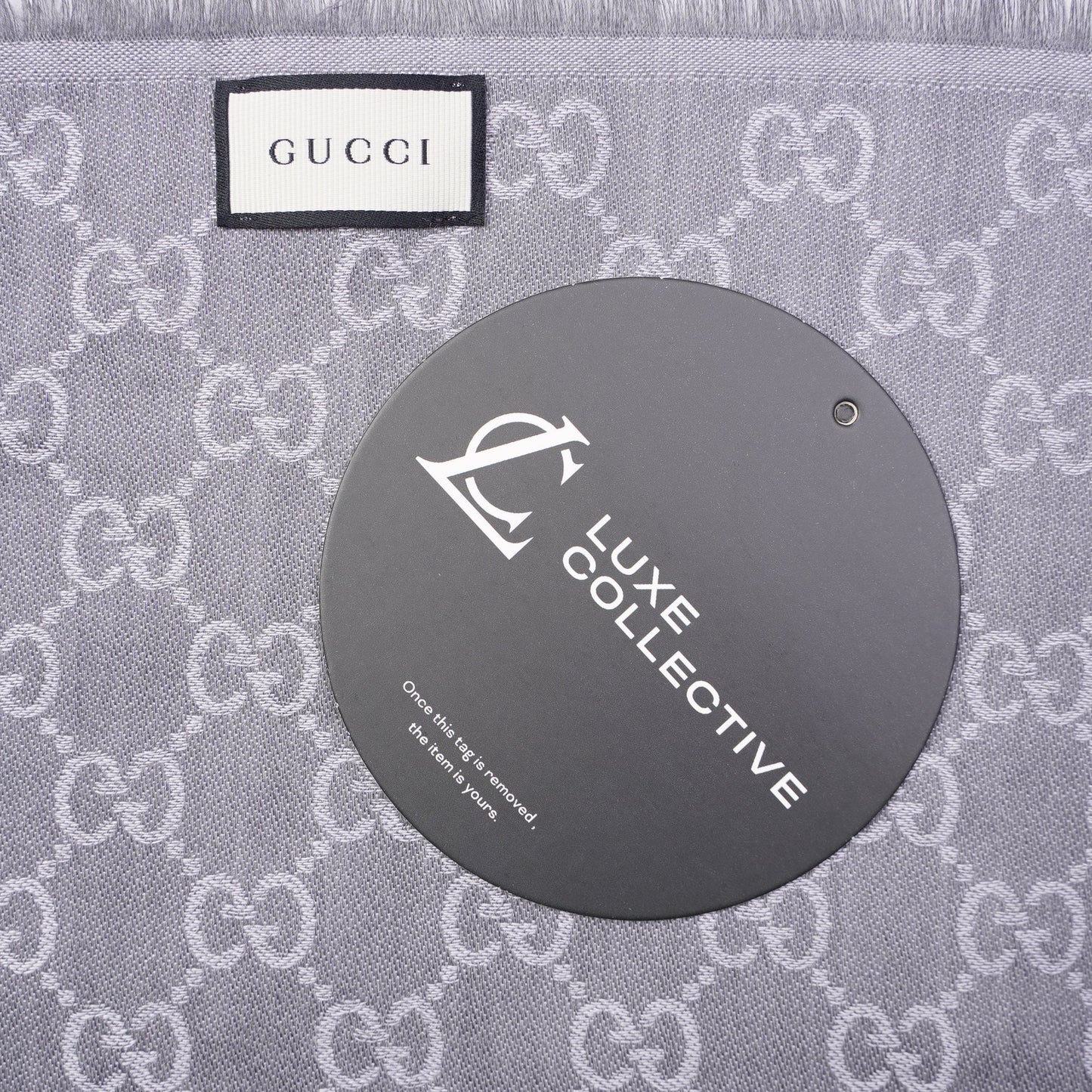 Gucci Womens GG Jacquard Scarf Grey