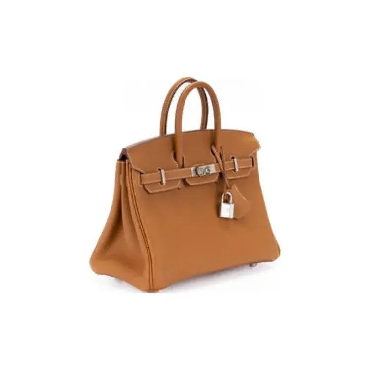 HERMES Birkin 25 Bag brown togo Leather Handbag (25,28,32)  silver hardware