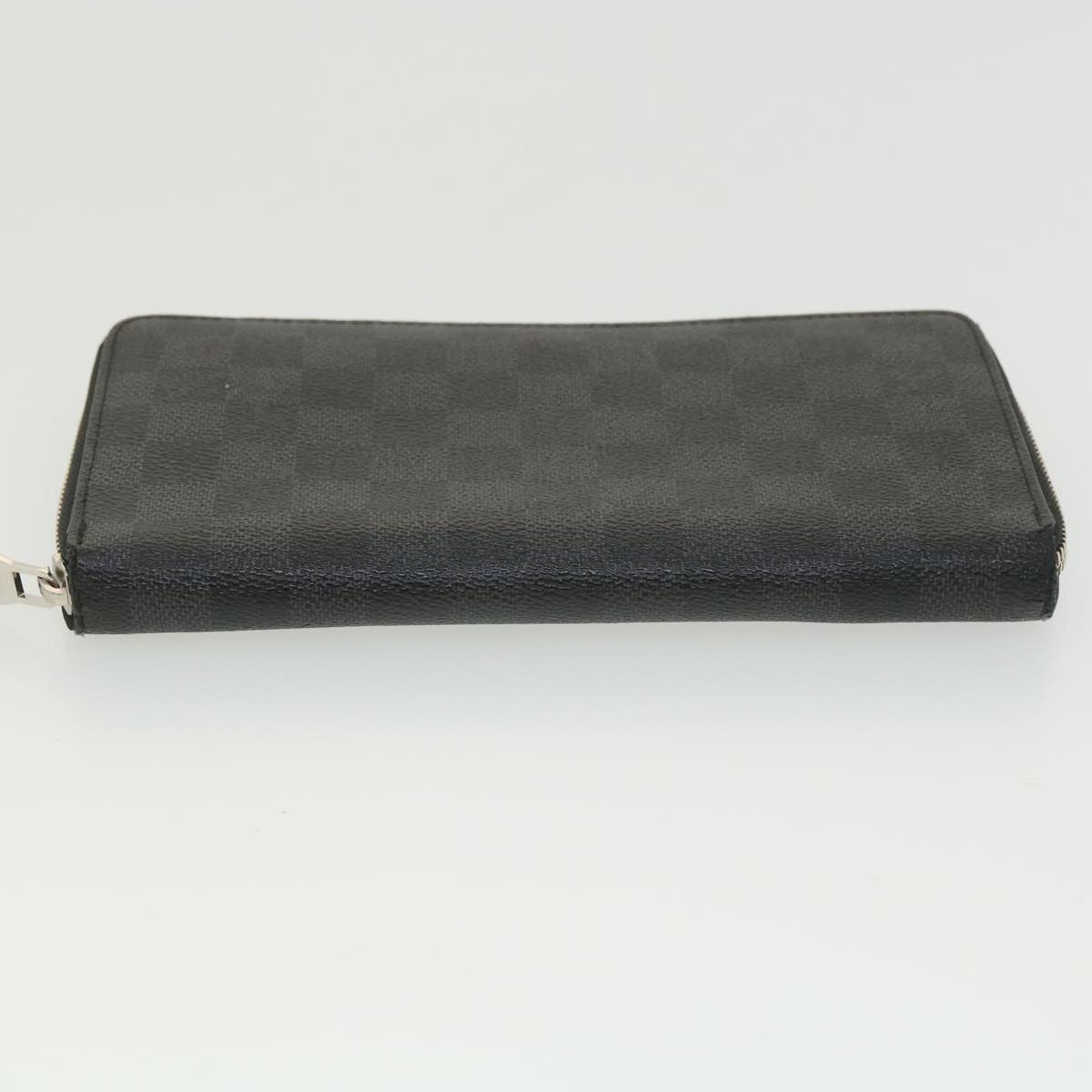 LOUIS VUITTON Damier Graphite Zippy Organizer Long Wallet N63077 LV Auth 38242
