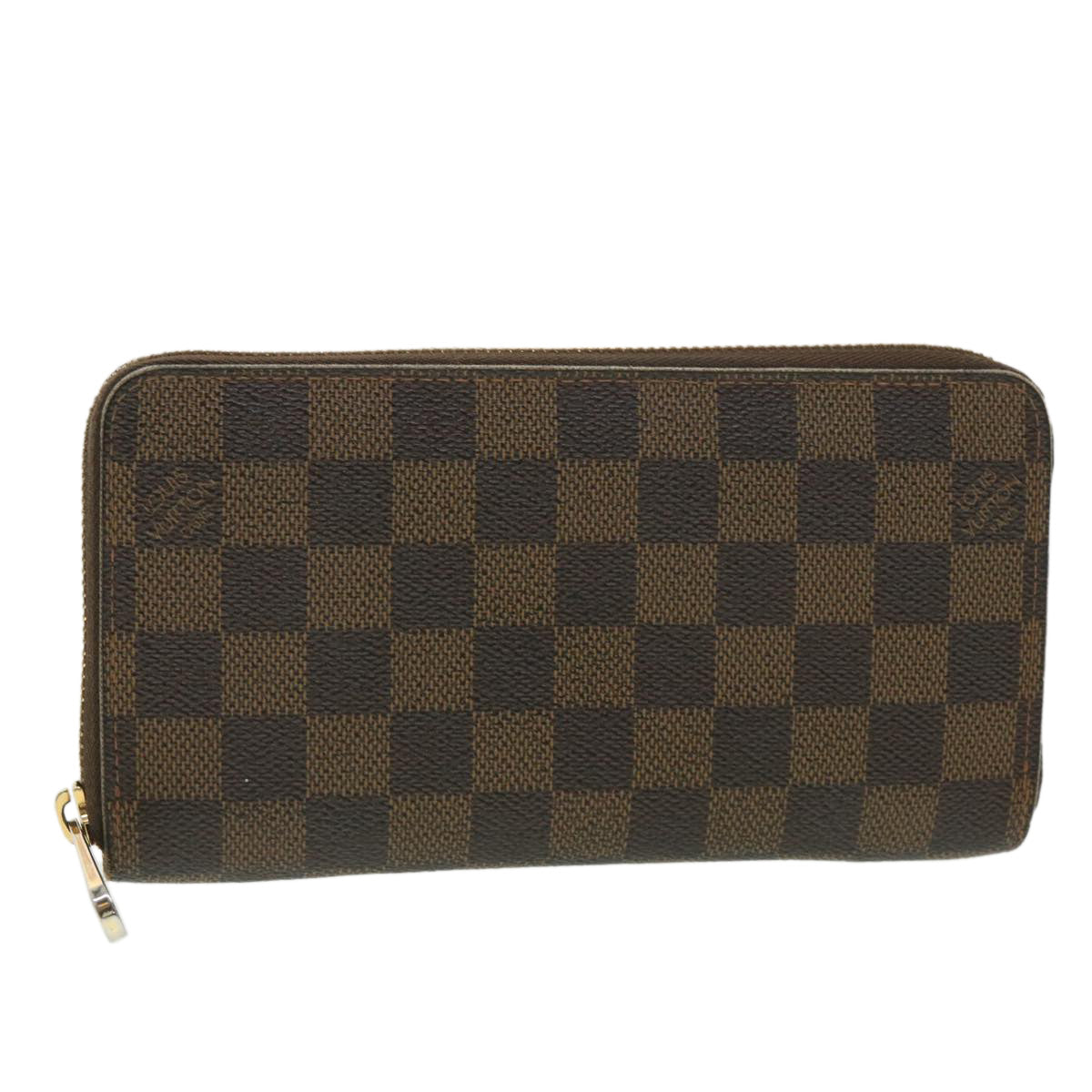 LOUIS VUITTON Damier Ebene Zippy Wallet Long Wallet N41661 LV Auth 38366