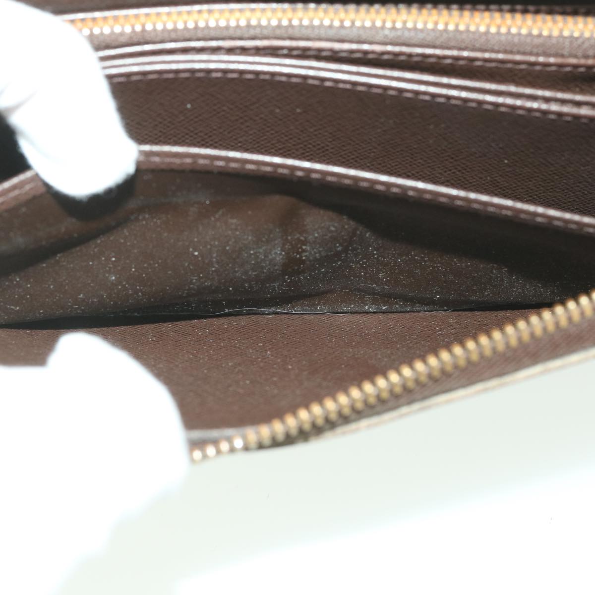 LOUIS VUITTON Damier Ebene Zippy Wallet Long Wallet N41661 LV Auth 38366