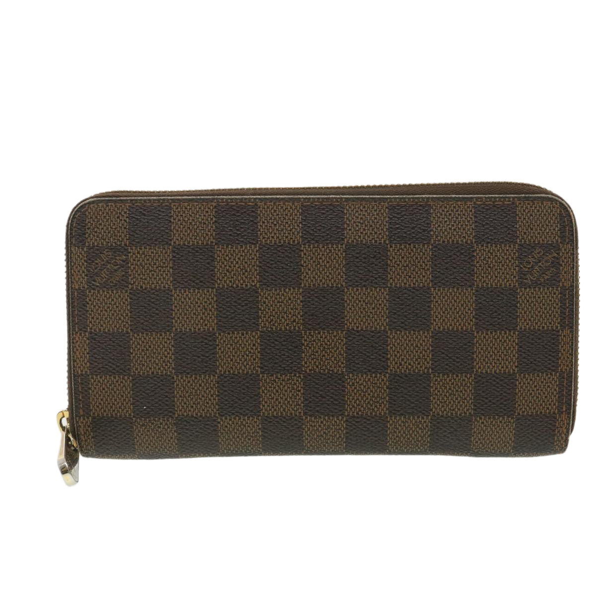 LOUIS VUITTON Damier Ebene Zippy Wallet Long Wallet N41661 LV Auth 38366