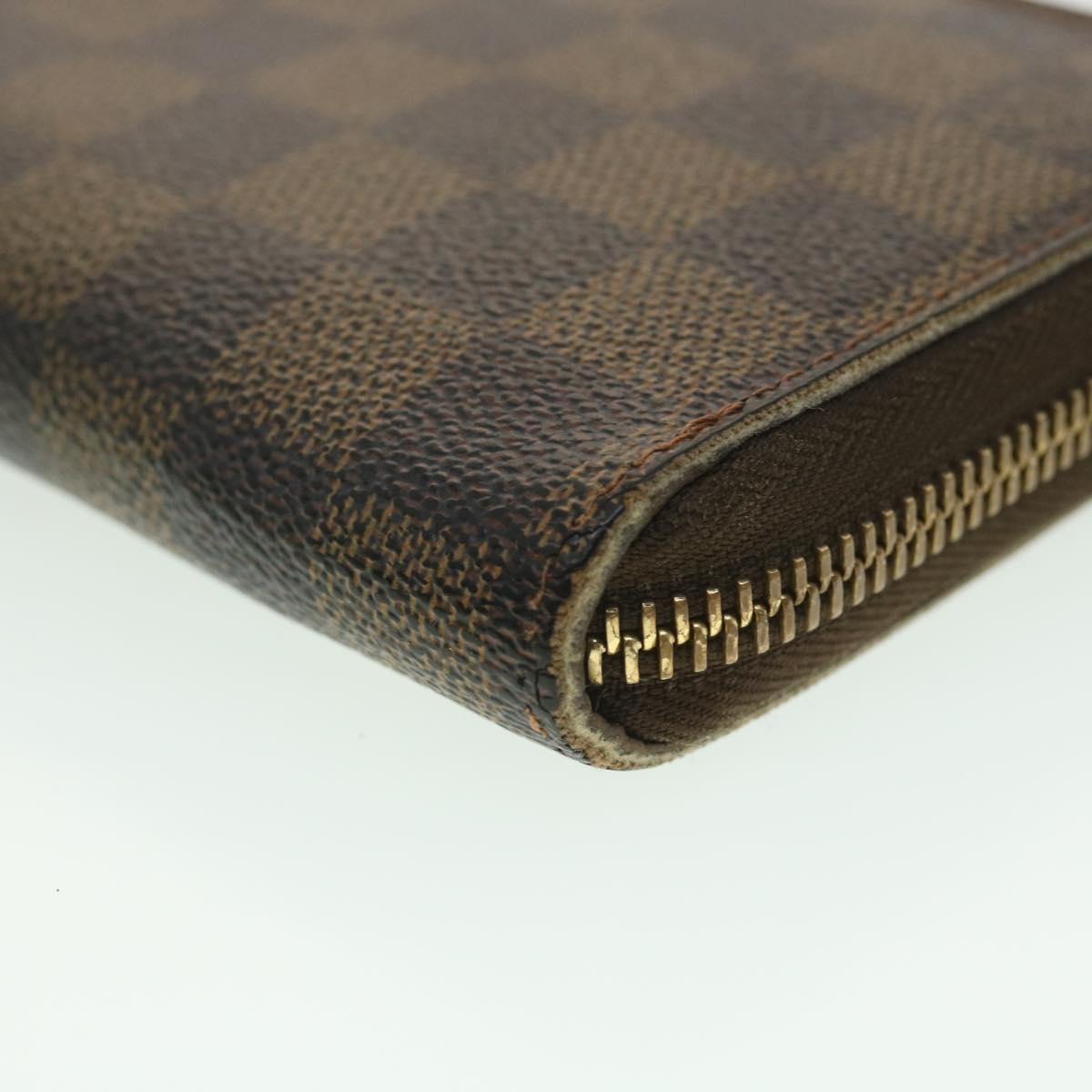LOUIS VUITTON Damier Ebene Zippy Wallet Long Wallet N41661 LV Auth 38366