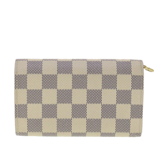 LOUIS VUITTON Damier Azur Porte Monnaie Billets Tresol Wallet N61744 Auth 38421