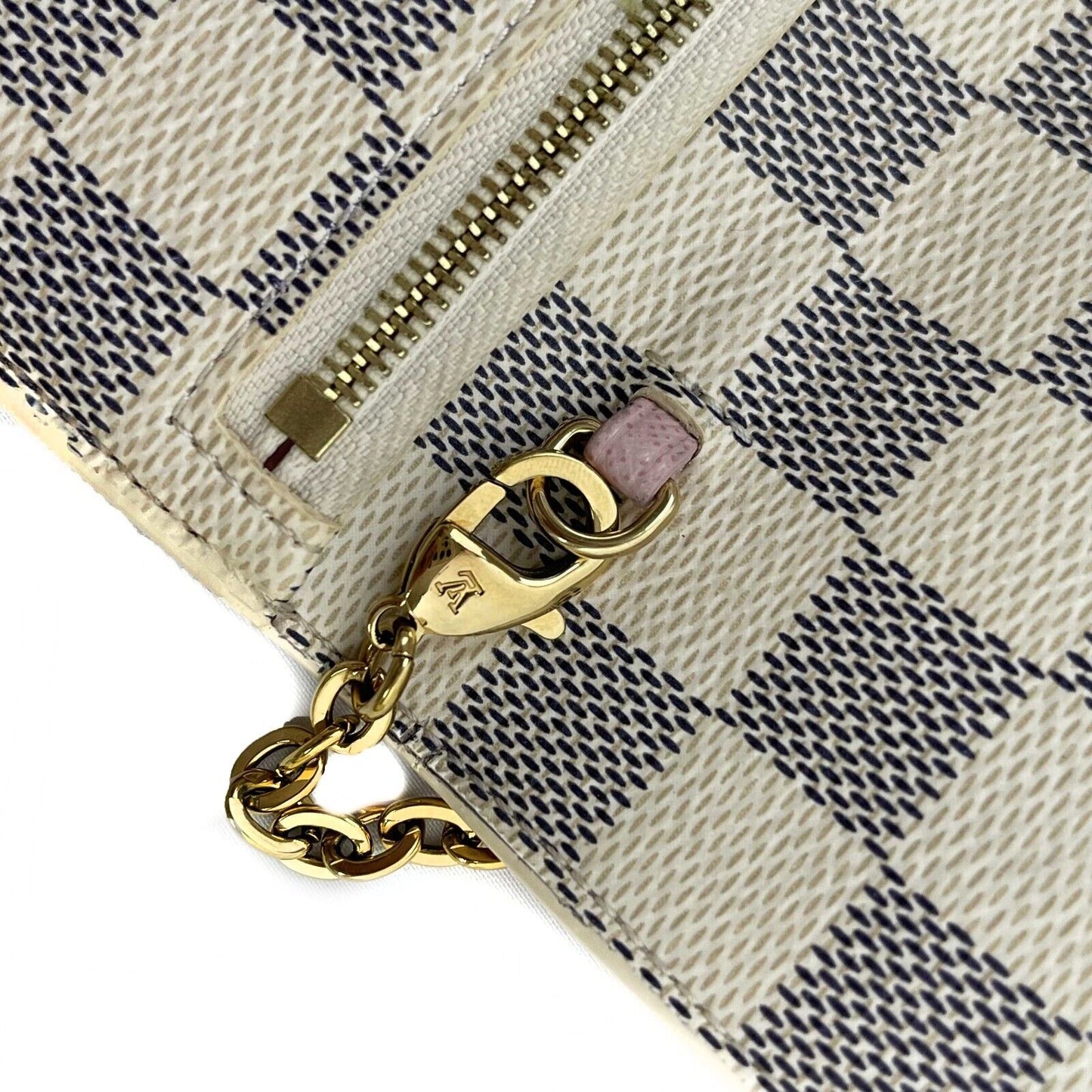 LOUIS VUITTON - Rare Damier Azur Summer Trunks Pochette Weekend Chain Crossbody