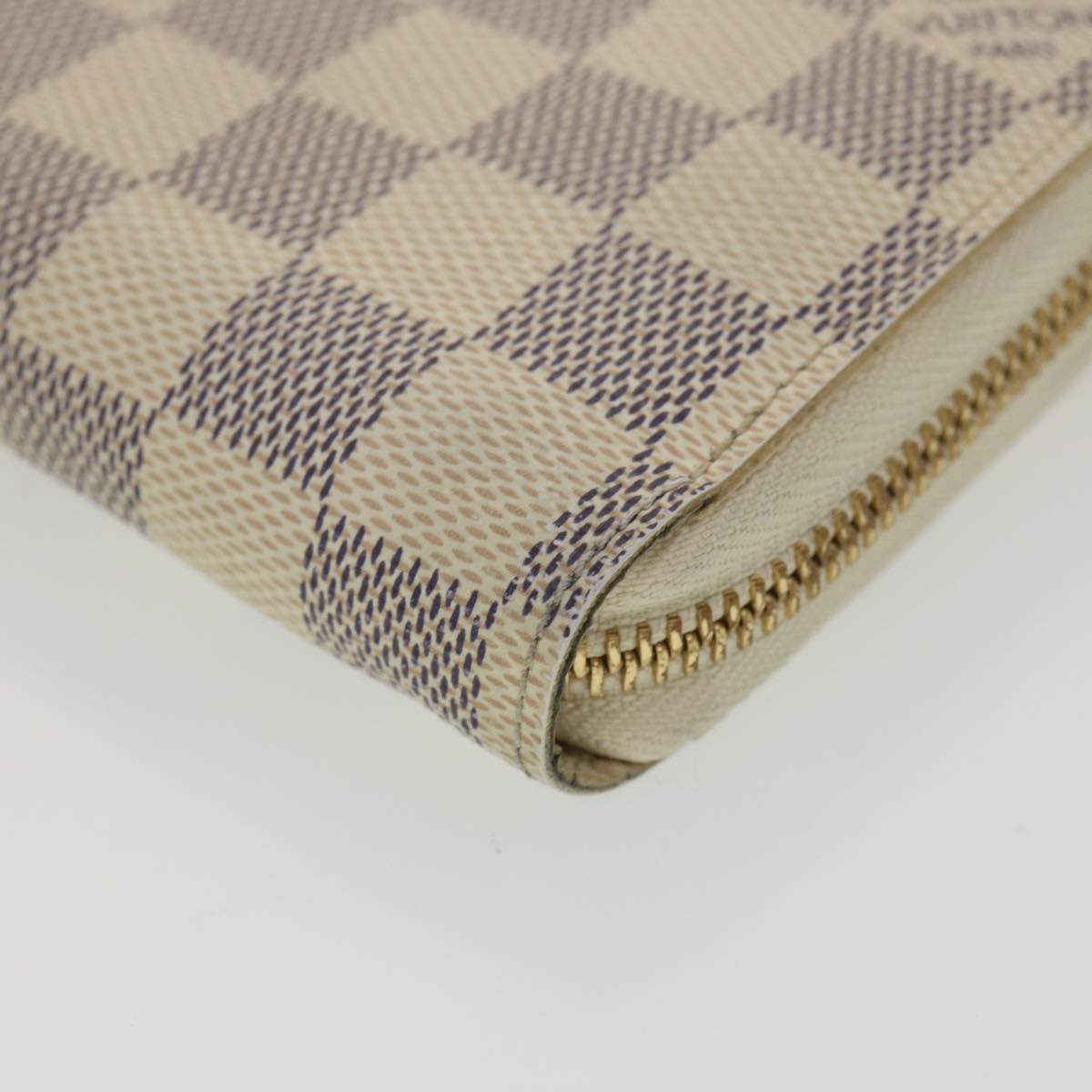 LOUIS VUITTON Damier Azur Zippy Wallet Long Wallet N60019 LV Auth 38554