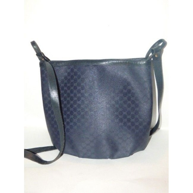 Gucci Vintage Pursesdesigner Purses Blue Small G Logo Coated Canvas And Leather Satchel