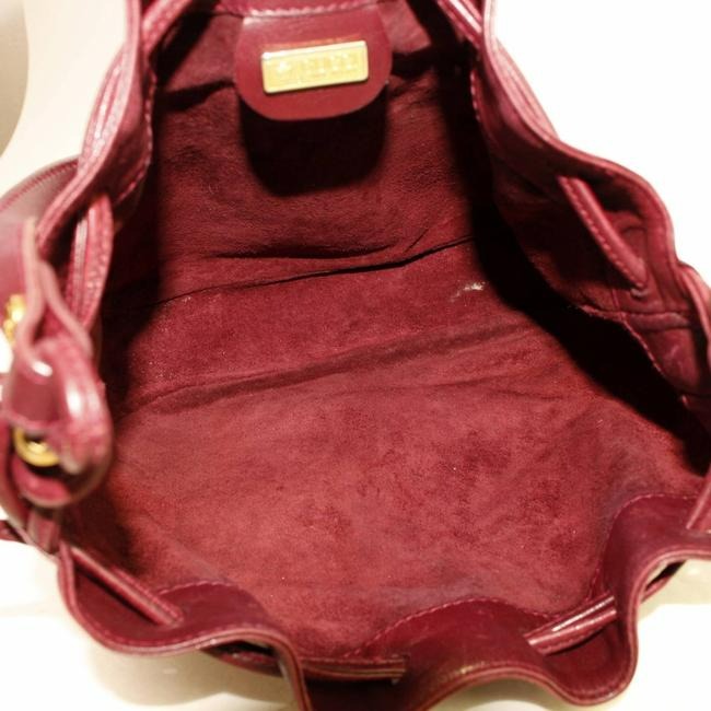 Gucci Bucket Bag Drawstring Burgundy Leather Satchel