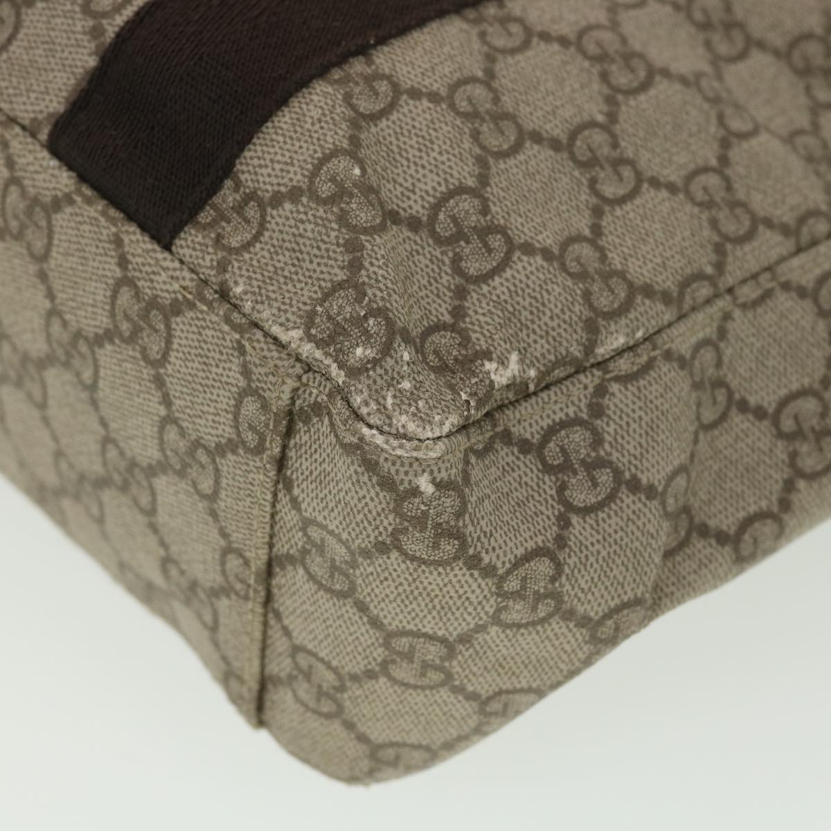 Gucci GG Canvas Hand Bag PVC Leather Beige 141976  38817