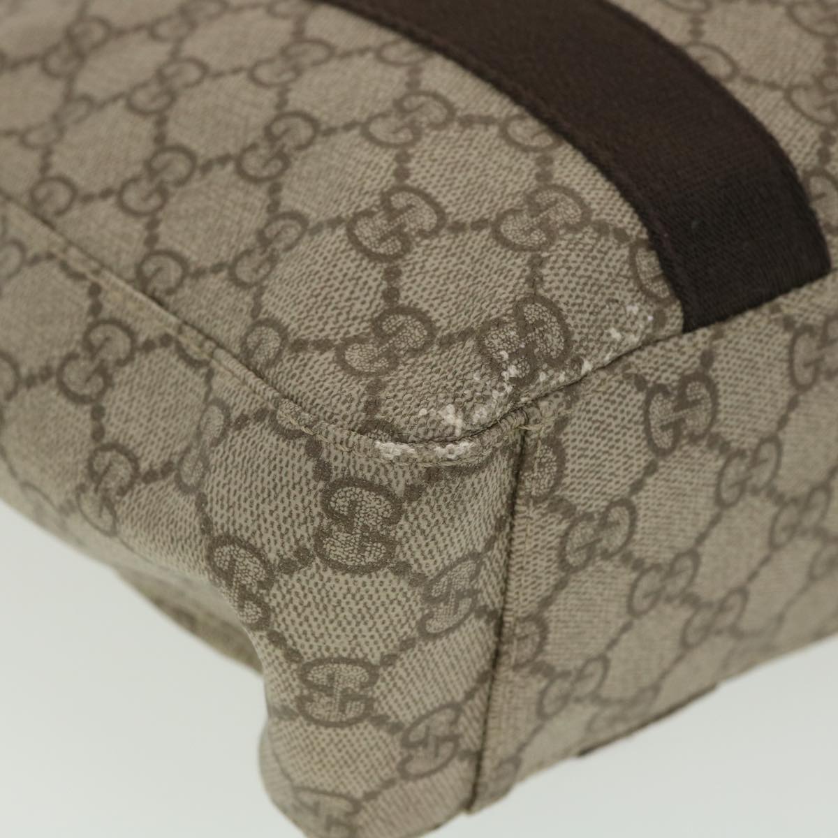 Gucci GG Canvas Hand Bag PVC Leather Beige 141976  38817