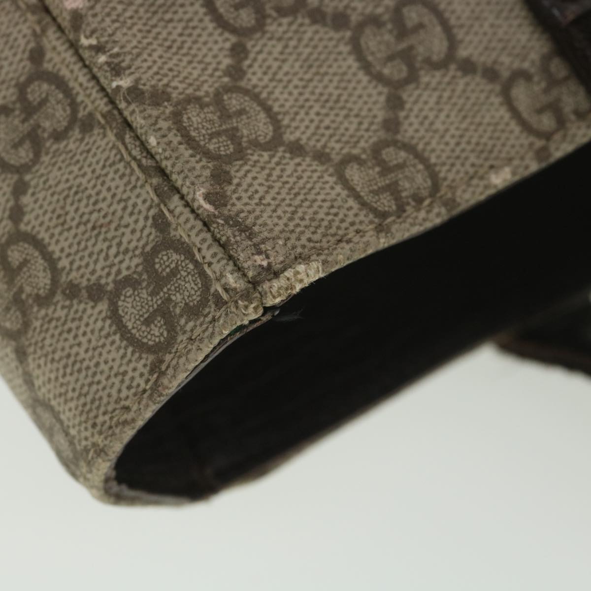 Gucci GG Canvas Hand Bag PVC Leather Beige 141976  38817