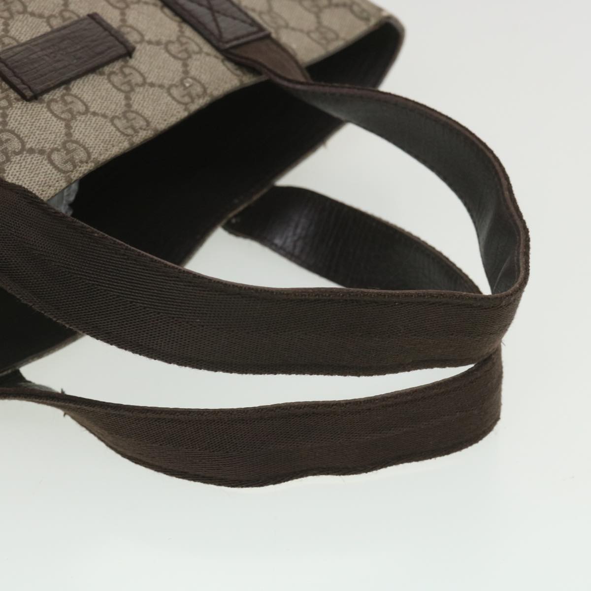 Gucci GG Canvas Hand Bag PVC Leather Beige 141976  38817