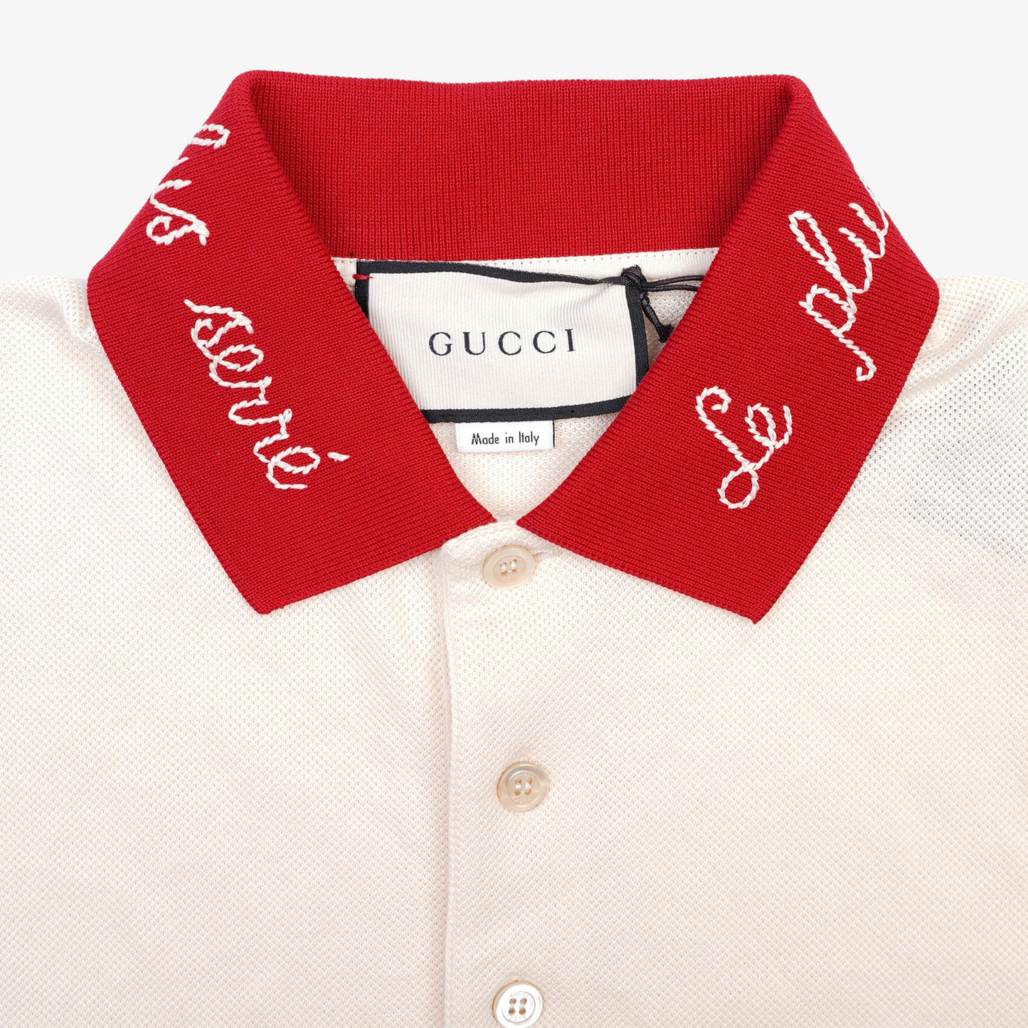 Gucci Mens Le Plus Polo Ivory Red Small