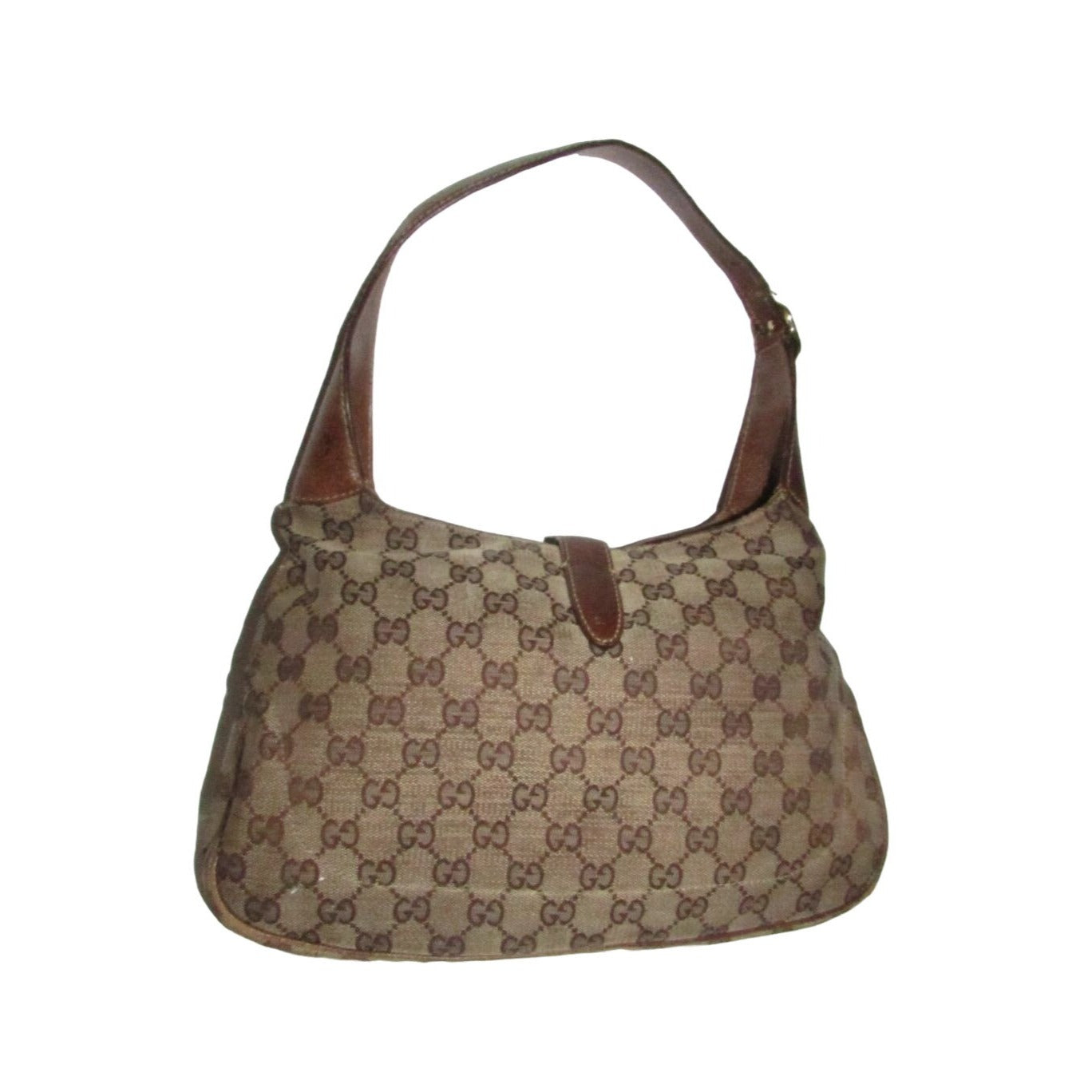 Gucci brown Guccissima print XL Jackie hobo with a gold piston clasp!