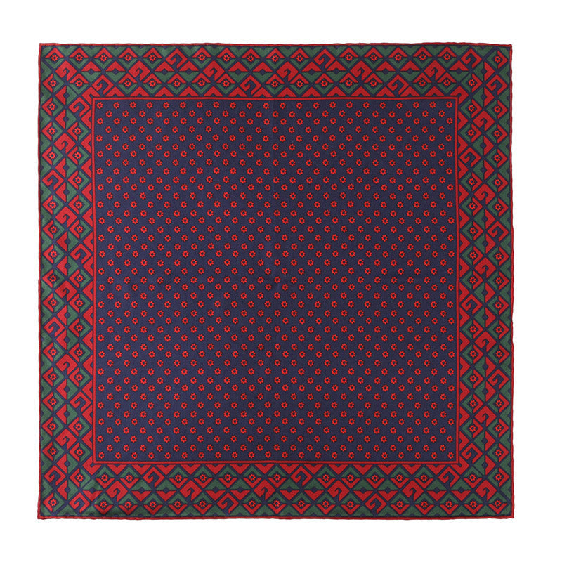 Gucci Flower Print Pocket Square in Blue