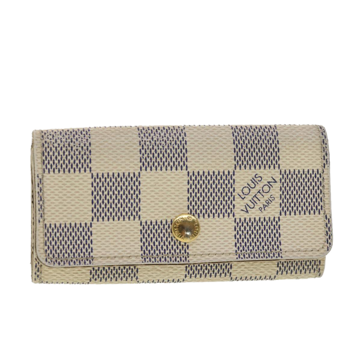 LOUIS VUITTON Damier Azur Multicles 4 Key Case N60020 LV Auth 39418