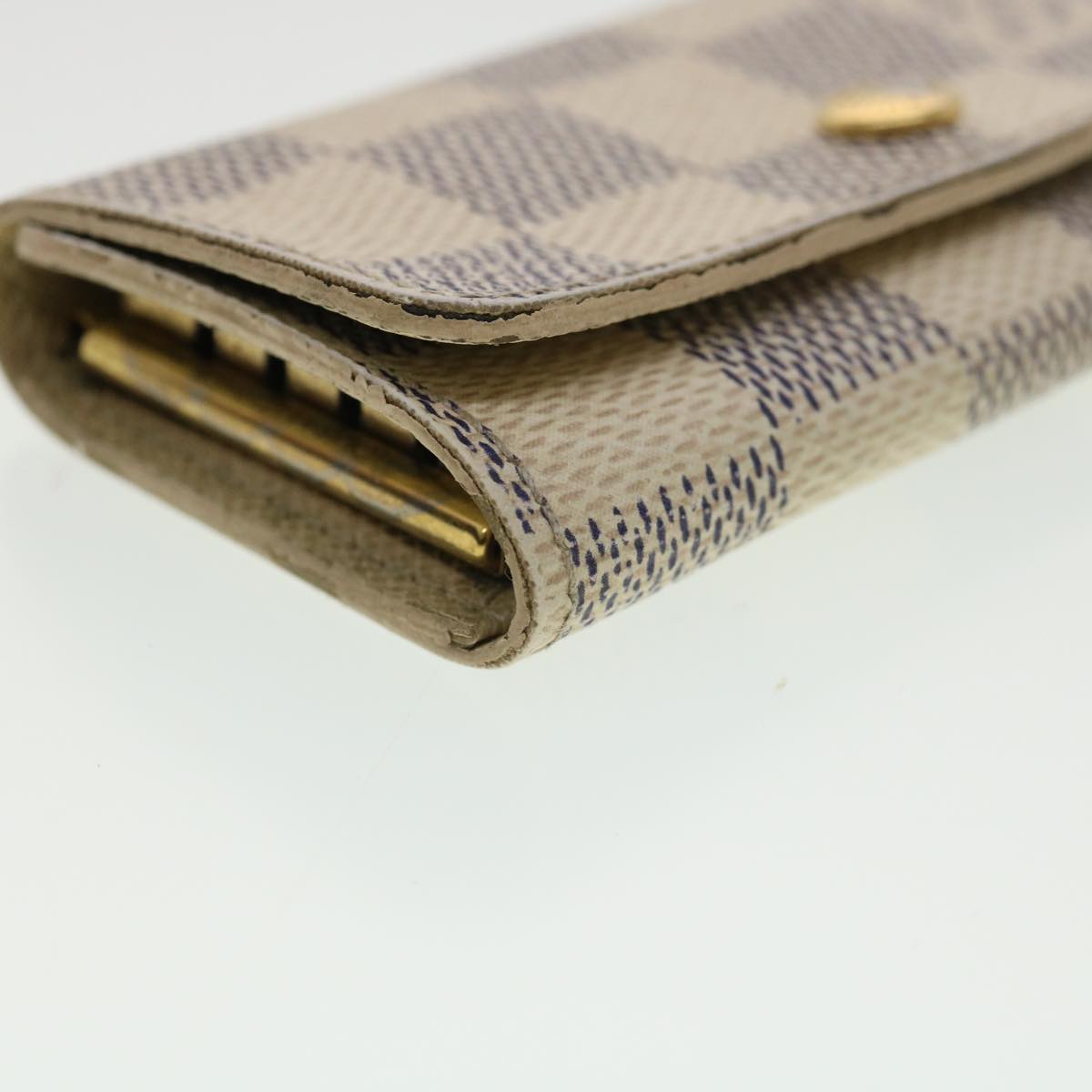 LOUIS VUITTON Damier Azur Multicles 4 Key Case N60020 LV Auth 39418