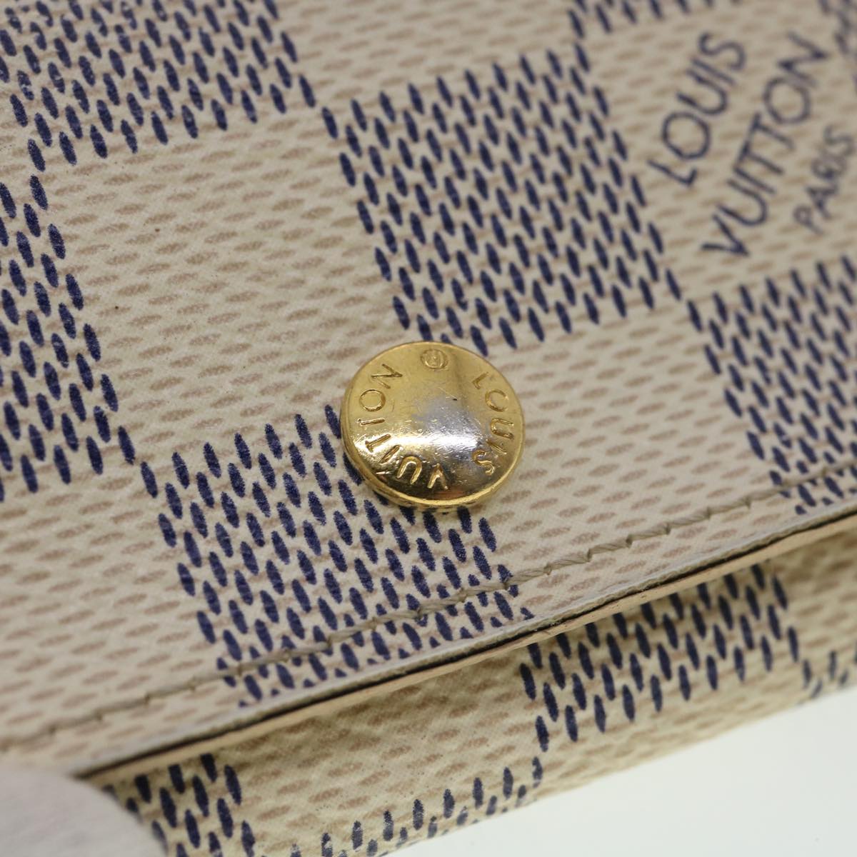 LOUIS VUITTON Damier Azur Multicles 4 Key Case N60020 LV Auth 39418