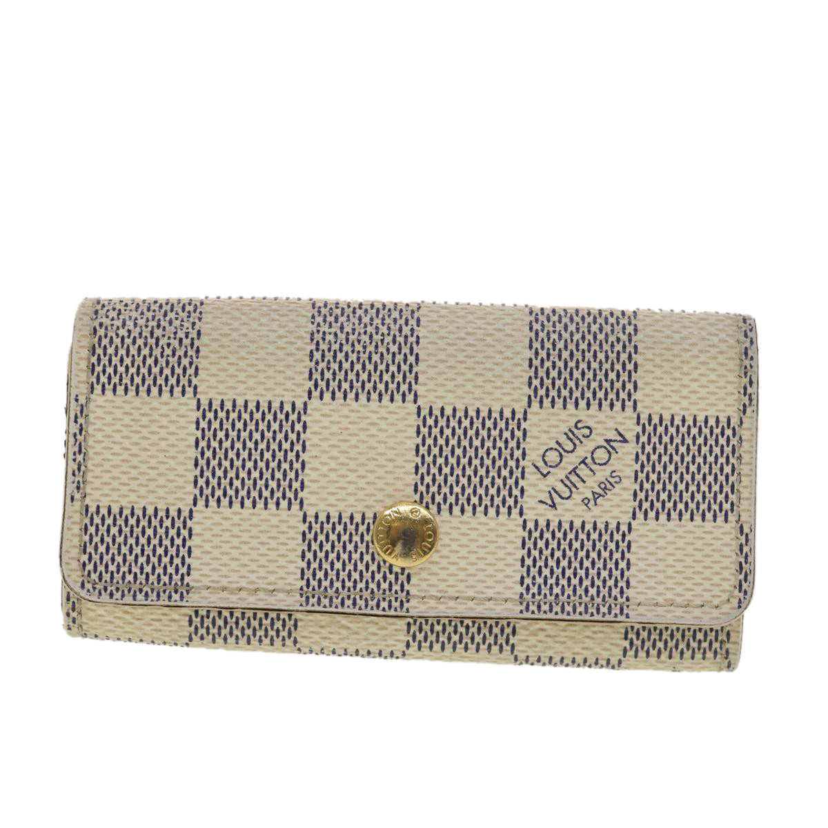 LOUIS VUITTON Damier Azur Multicles 4 Key Case N60020 LV Auth 39418