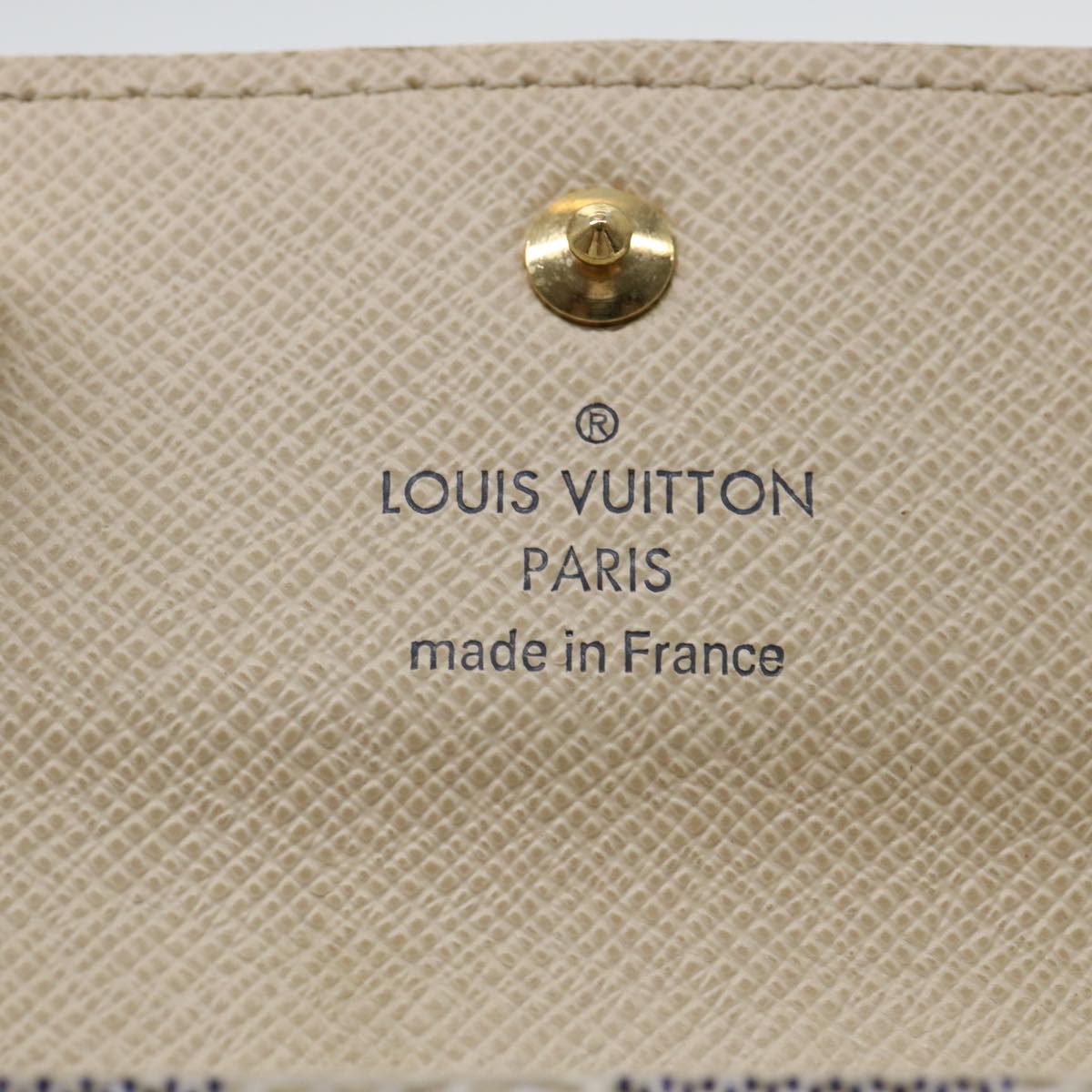 LOUIS VUITTON Damier Azur Multi Cles 4 Key Case N60020 LV Auth 39675