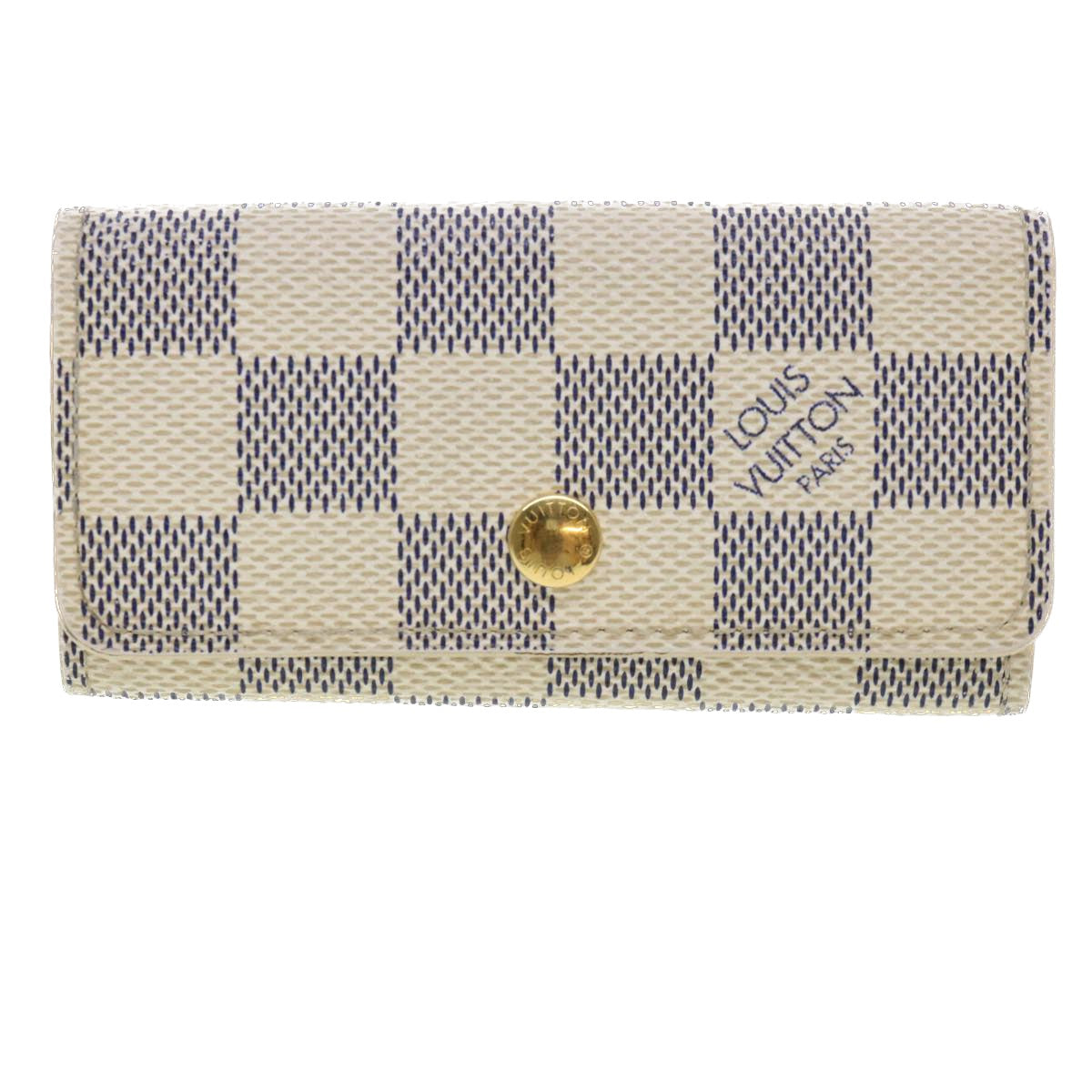LOUIS VUITTON Damier Azur Multi Cles 4 Key Case N60020 LV Auth 39675