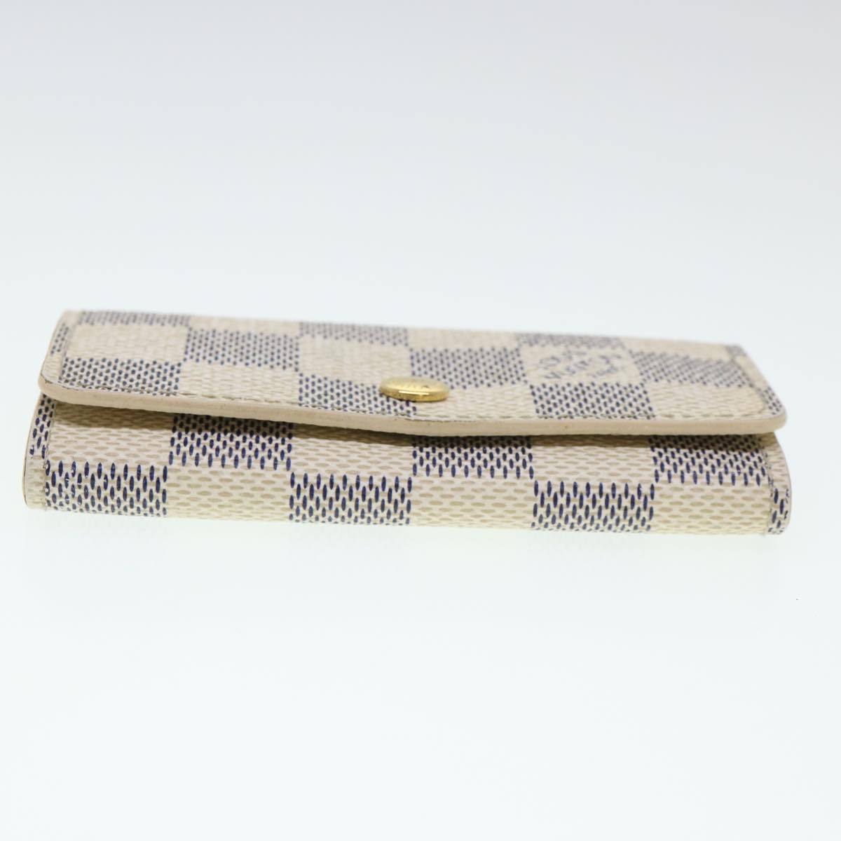 LOUIS VUITTON Damier Azur Multi Cles 4 Key Case N60020 LV Auth 39675