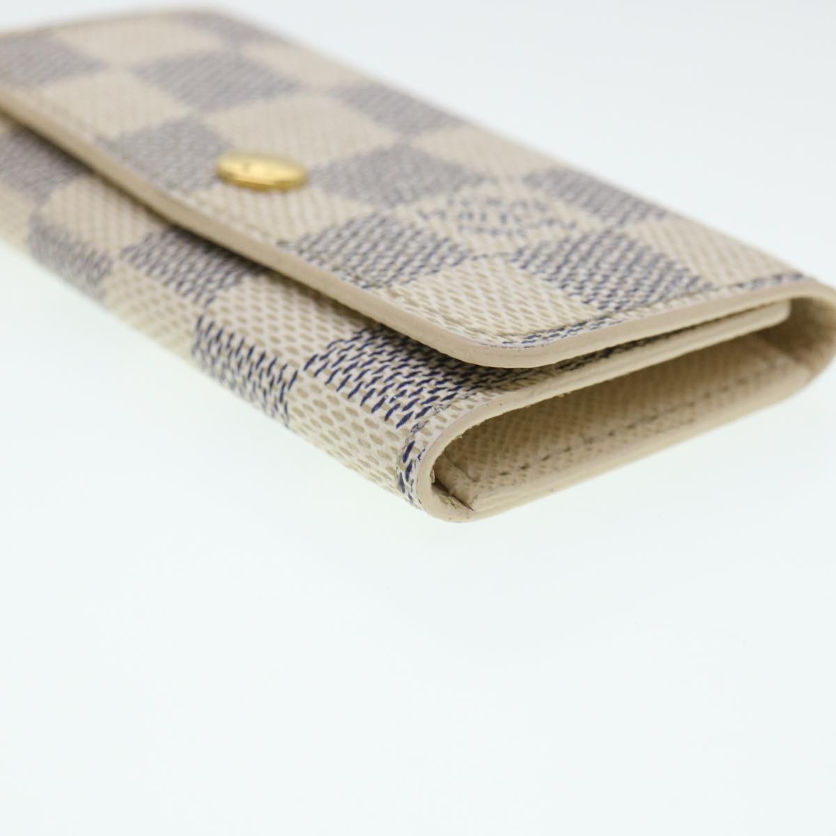 LOUIS VUITTON Damier Azur Multi Cles 4 Key Case N60020 LV Auth 39675