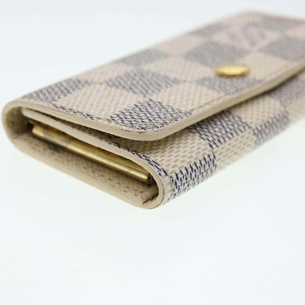 LOUIS VUITTON Damier Azur Multi Cles 4 Key Case N60020 LV Auth 39675
