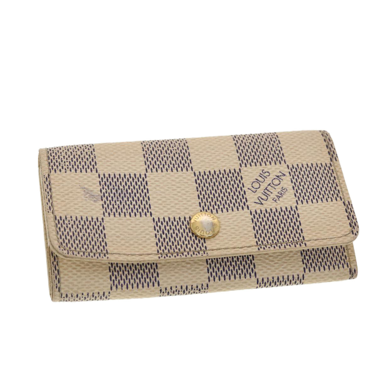 LOUIS VUITTON Damier Azur Multicles 4 Key Case N60020 LV Auth 39897