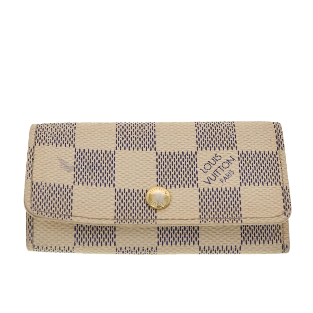 LOUIS VUITTON Damier Azur Multicles 4 Key Case N60020 LV Auth 39897