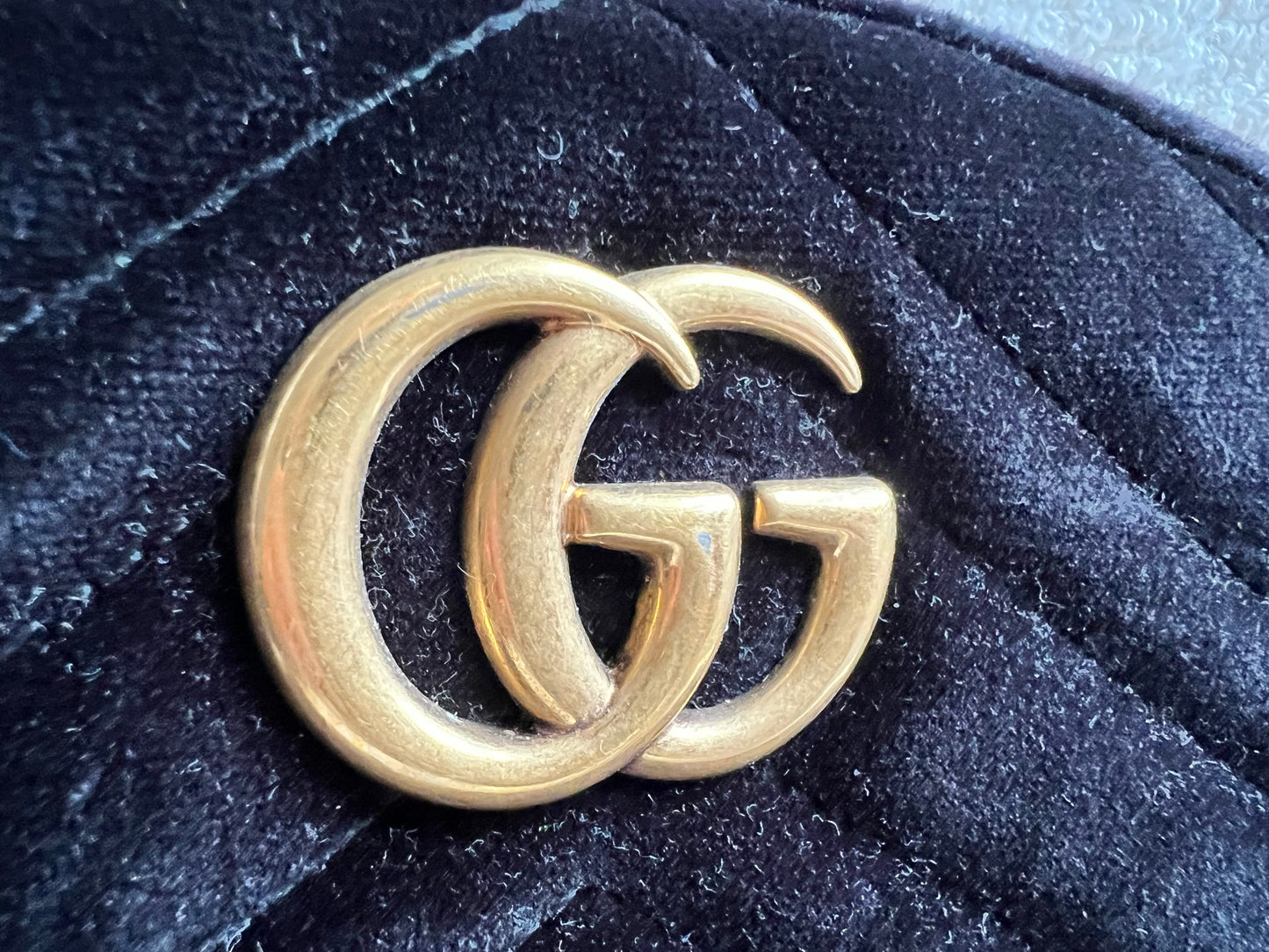 Gucci GG Black Velvet Marmont Belt Bag