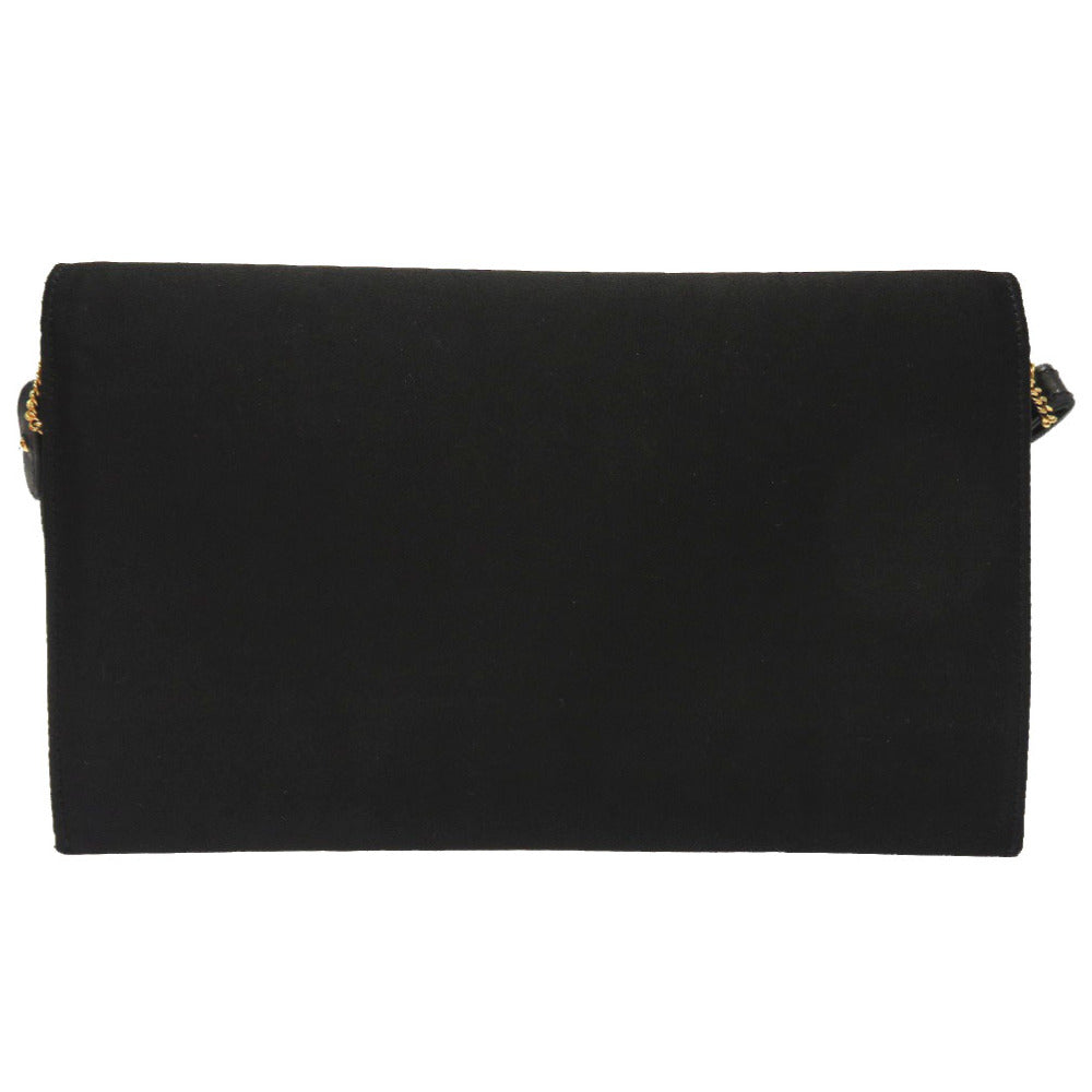 HERMES Shoulder Bag Satin black Cooktail Vintage Women Used